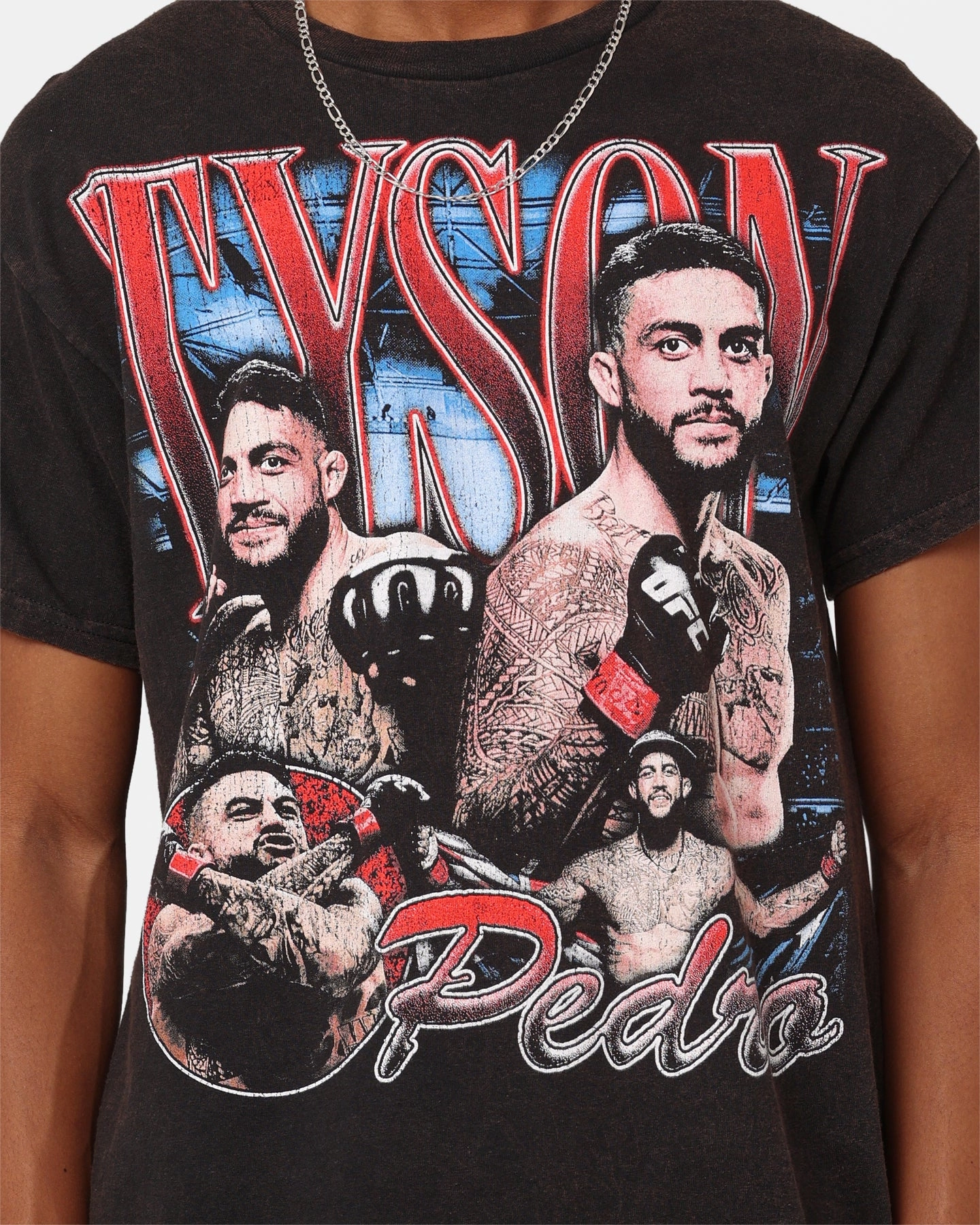 Soft And Comfortable Sleeveless freedom UFC By Goat Crew Tyson Pedro Vintage T-Shirt Black Wash