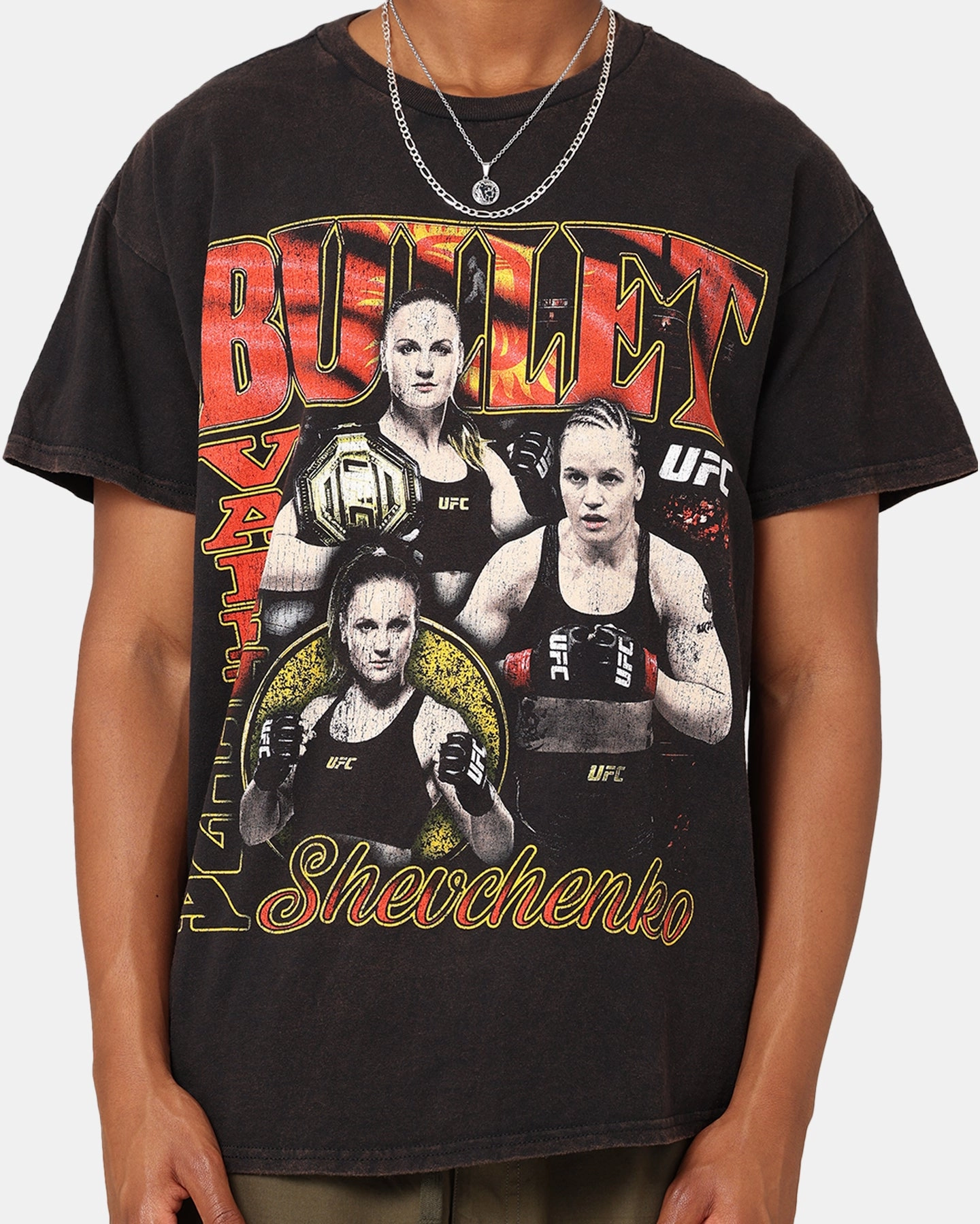 Functional Fashion UFC By Goat Crew Valentina Shevchenko Vintage T-Shirt Black Wash