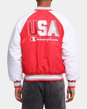 Champion Rebel USA Letterman Jacket Red Spark Csi Passport