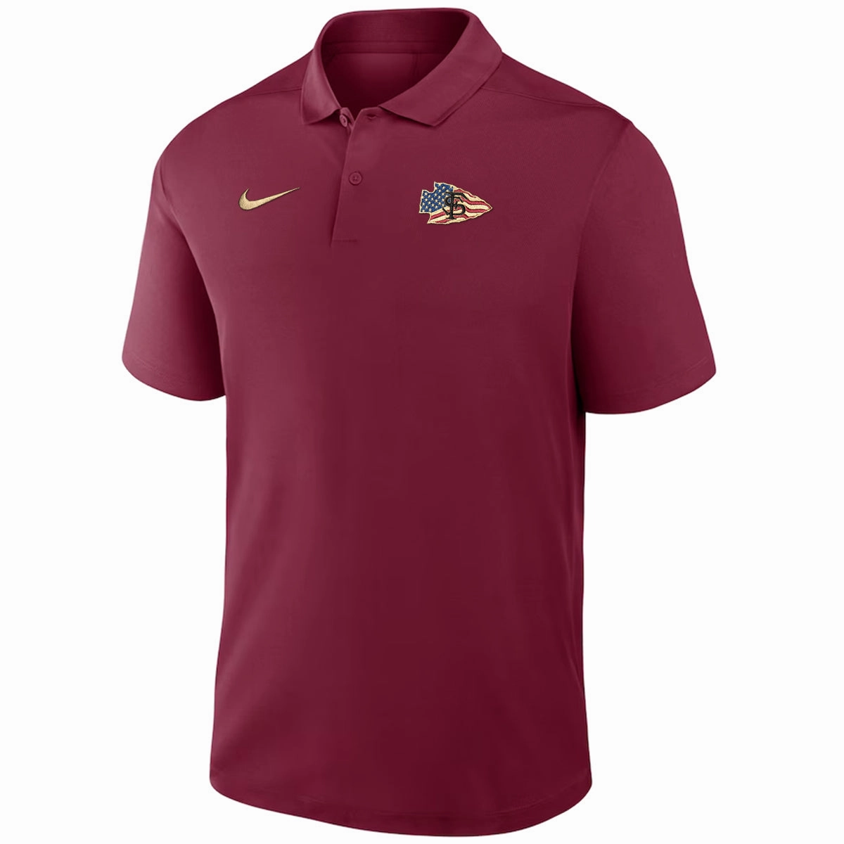 Wrinkle-Free Classic Look Nike Men's Veteran's Alliance Arrowhead Victory Polo - Garnet