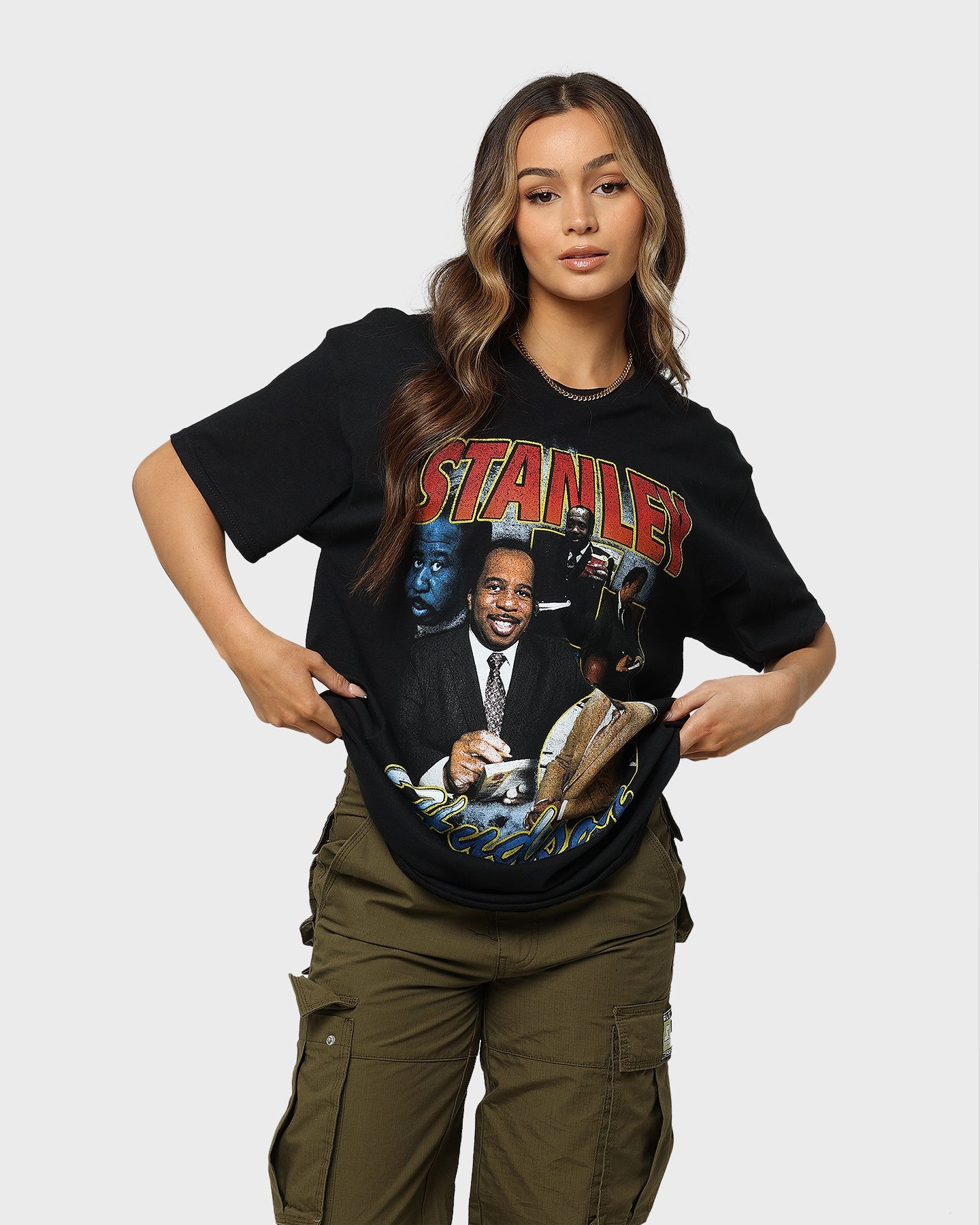 Fade Resistant Coating American Thrift X The Office Stanley Hudson Vintage T-Shirt Black