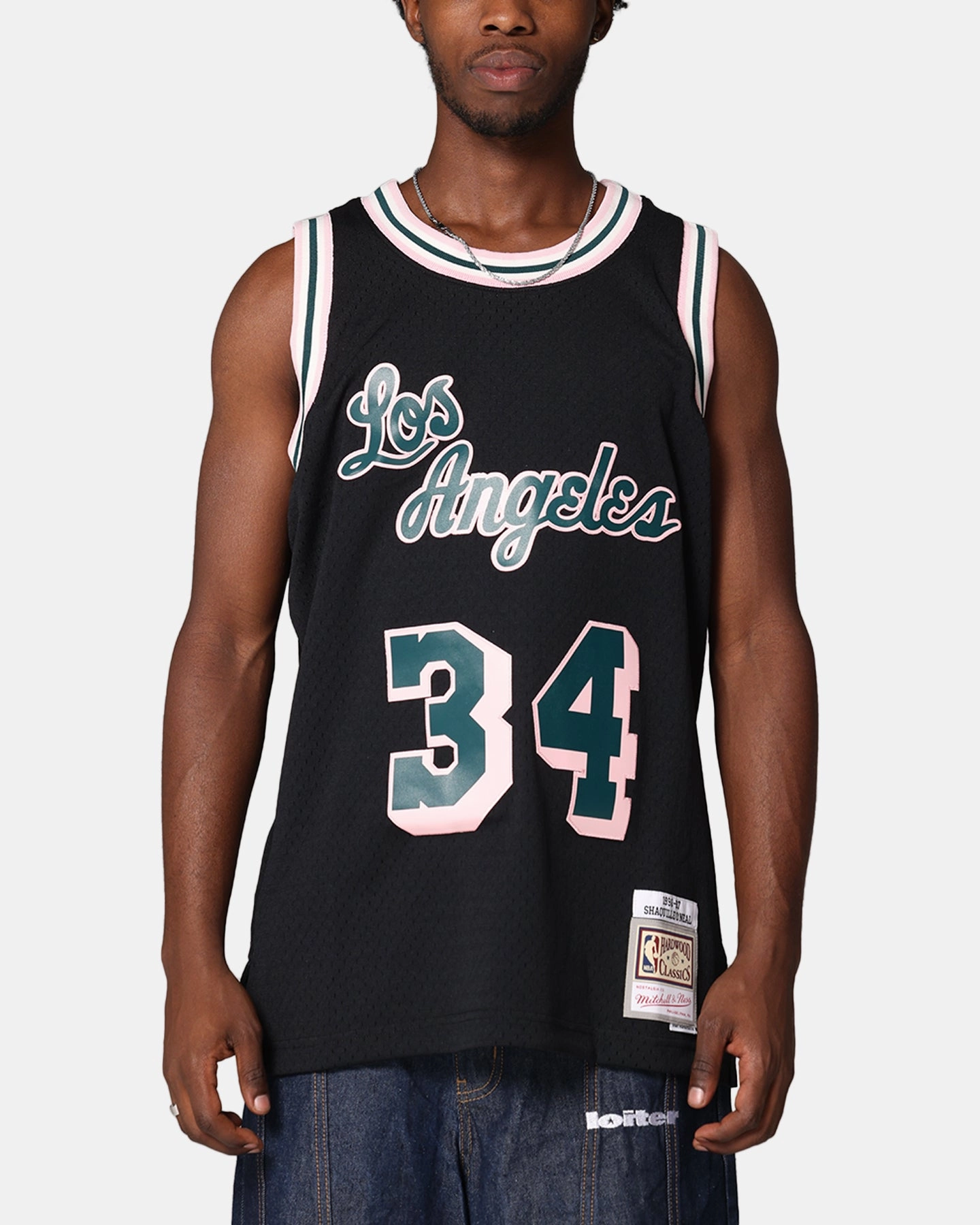Mitchell & Ness Los Angeles Lakers Shaquille O'Neal 'Deep Emerald' Swing Jersey Black Relaxed Performance Lightweight Core Spacing