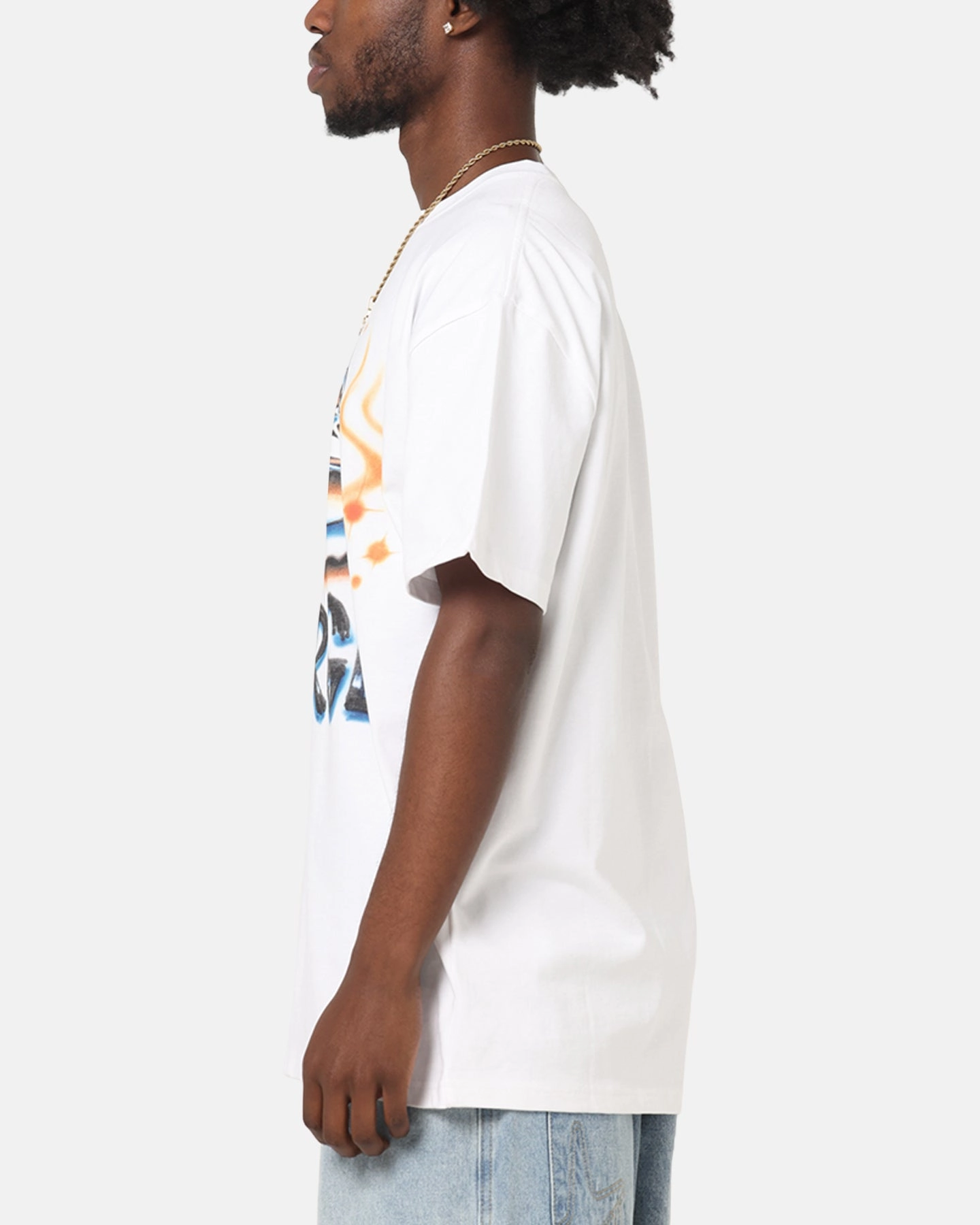 X-Large Airbrush T-Shirt White Comfortable UV Protective Fabric