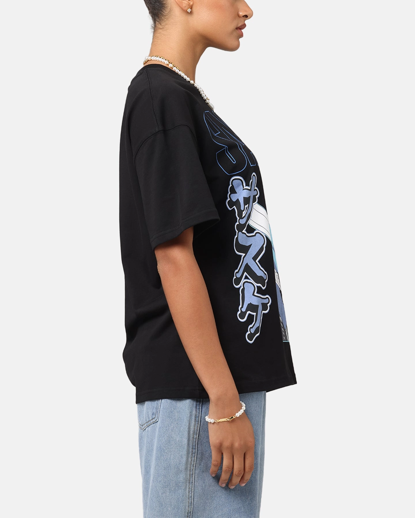 Relaxed Comfort Goat Crew X Naruto Sasuke T-Shirt Black
