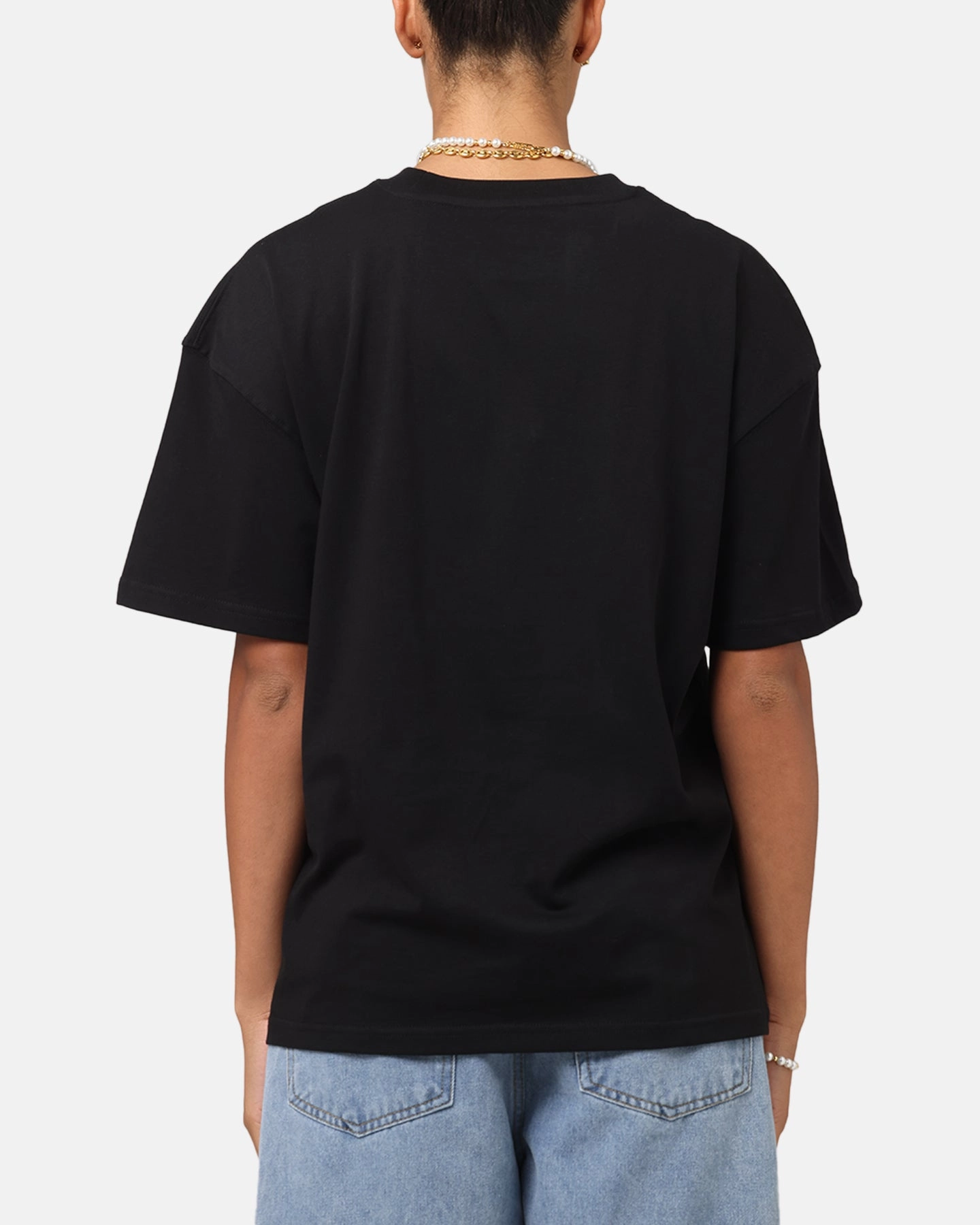 Yarn Dyed Fabric Easygoing Wear Goat Crew X Naruto Sasuke T-Shirt Black