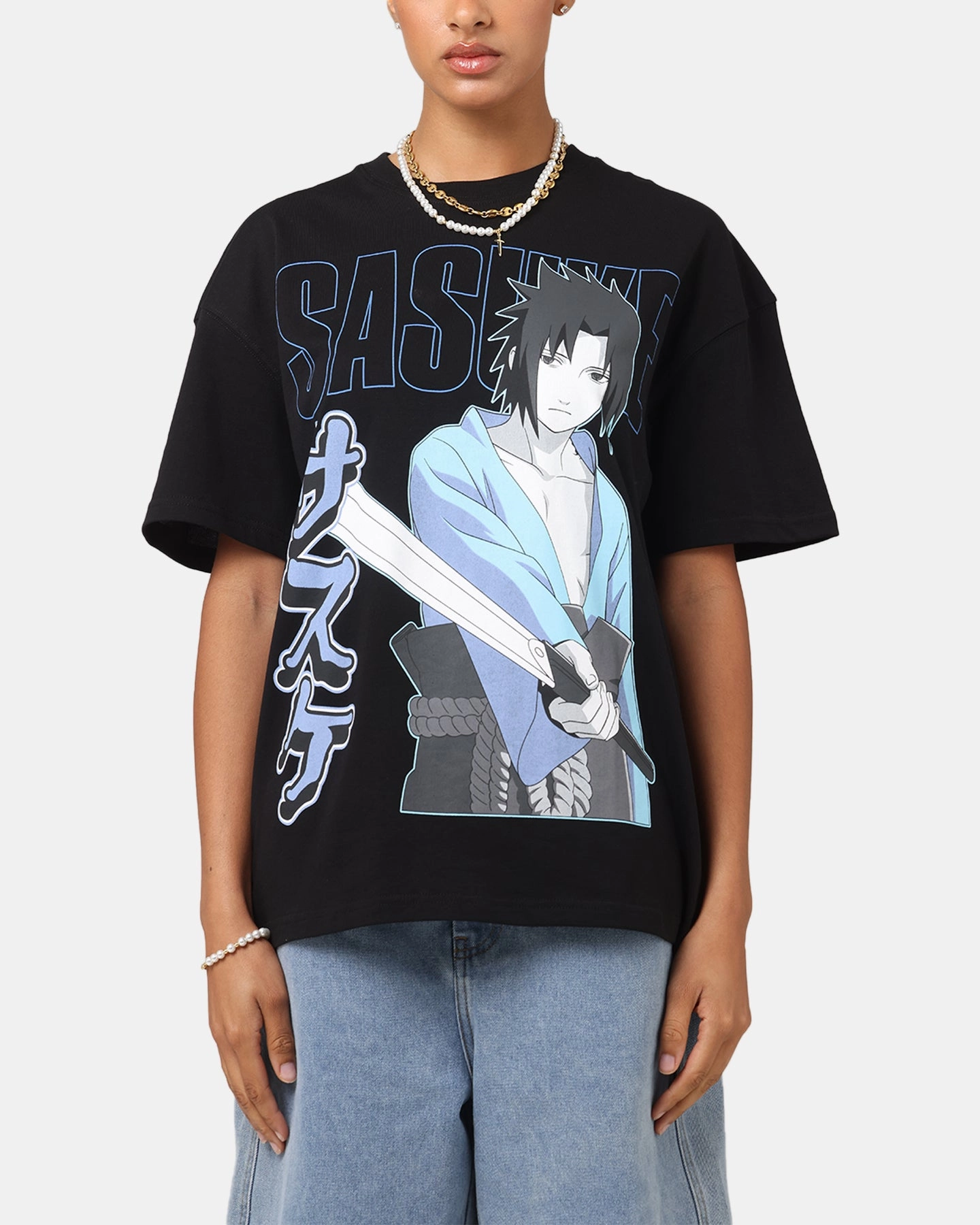 Easy Style Wear Goat Crew X Naruto Sasuke T-Shirt Black