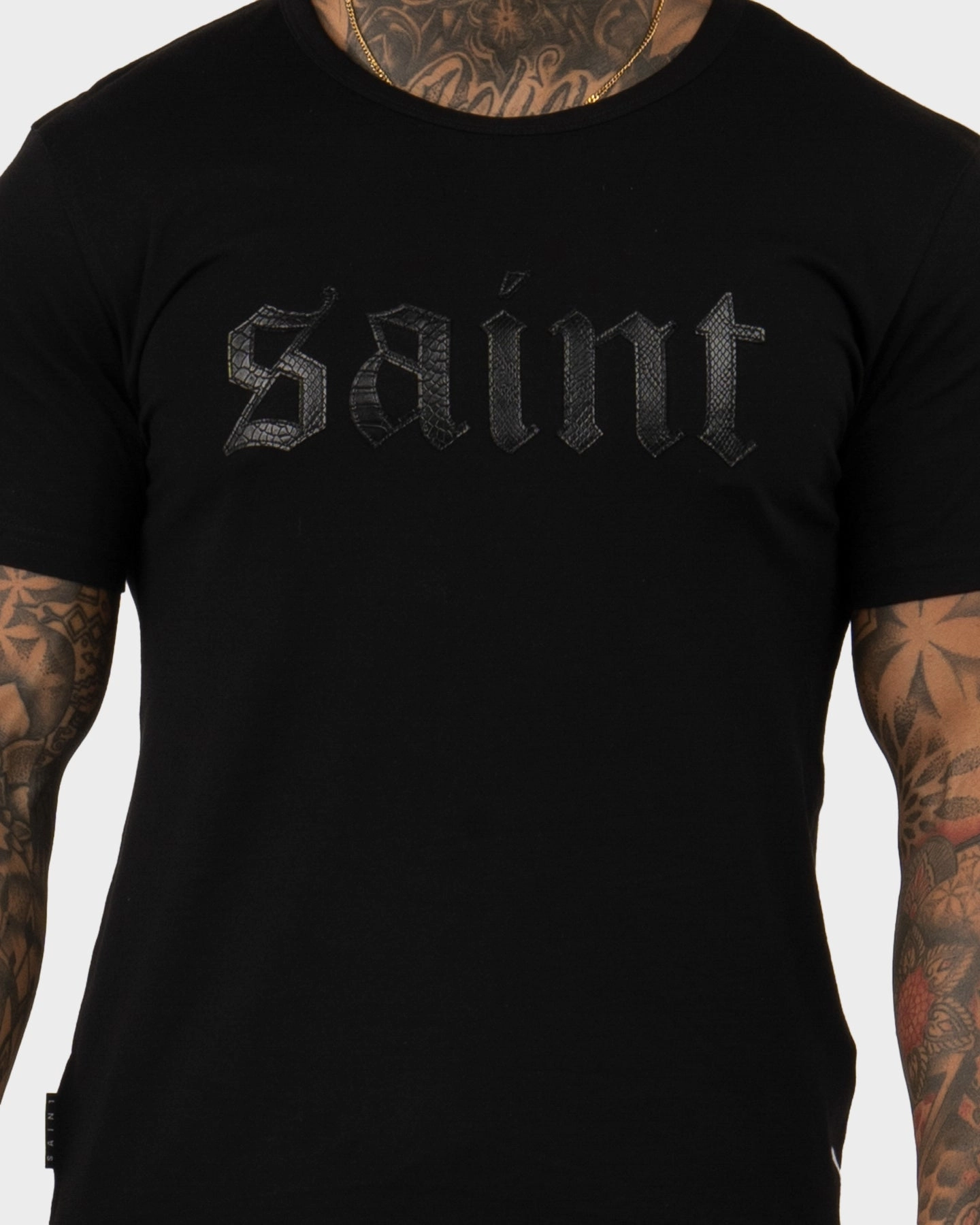 Saint Morta Cambronne Snake El Duplo T-Shirt Black/Black in demand