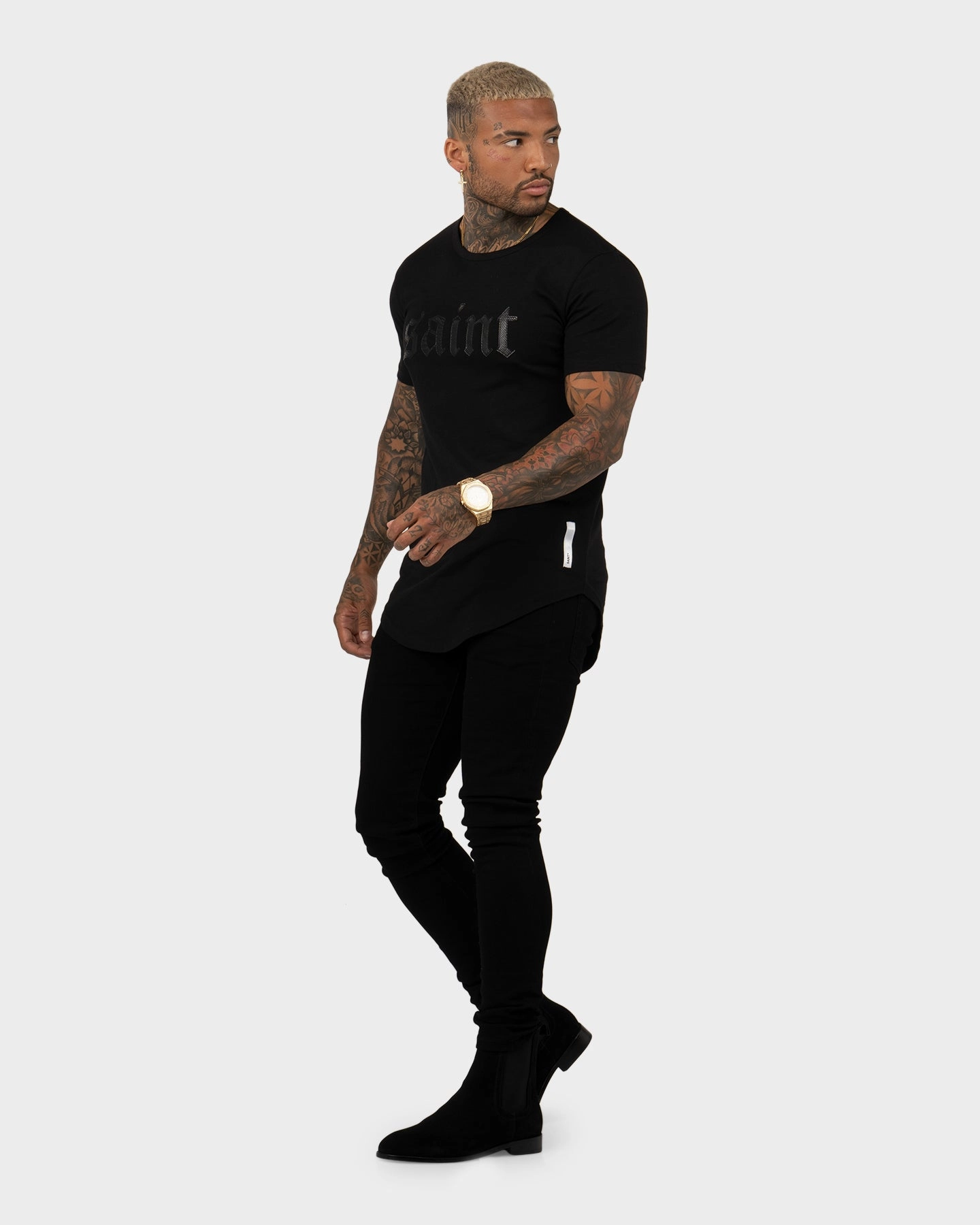 SeamFreeShoulders MinimalistDesign Saint Morta Cambronne Snake El Duplo T-Shirt Black/Black