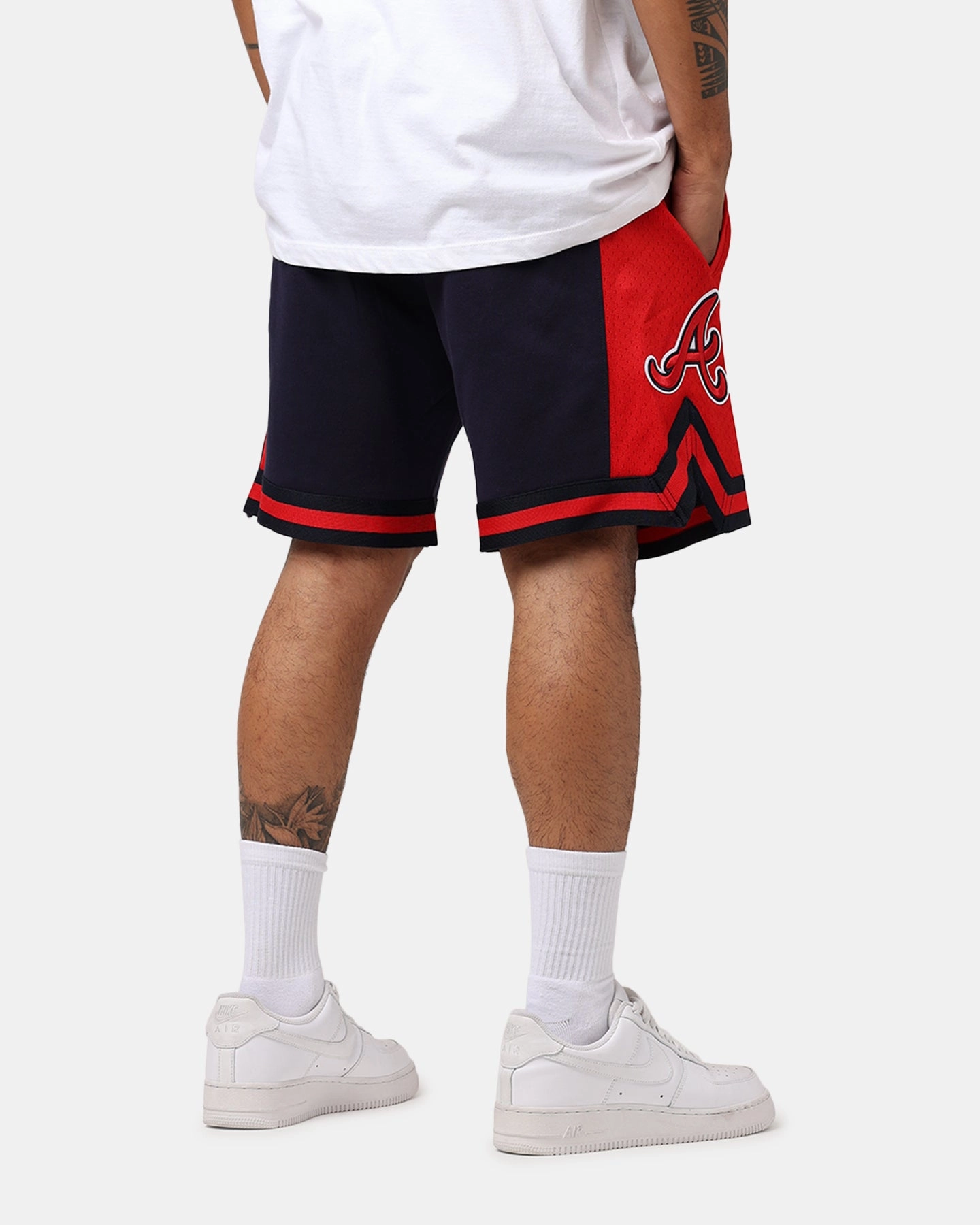 Pro Standard Atlanta Braves Fast Lane 2.0 Shorts Midnight/Red Seam Free Construction