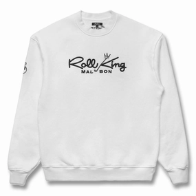 Water resistant coating Malbon Roll King Crew Fleece Golf Sweater White - FW24 Men