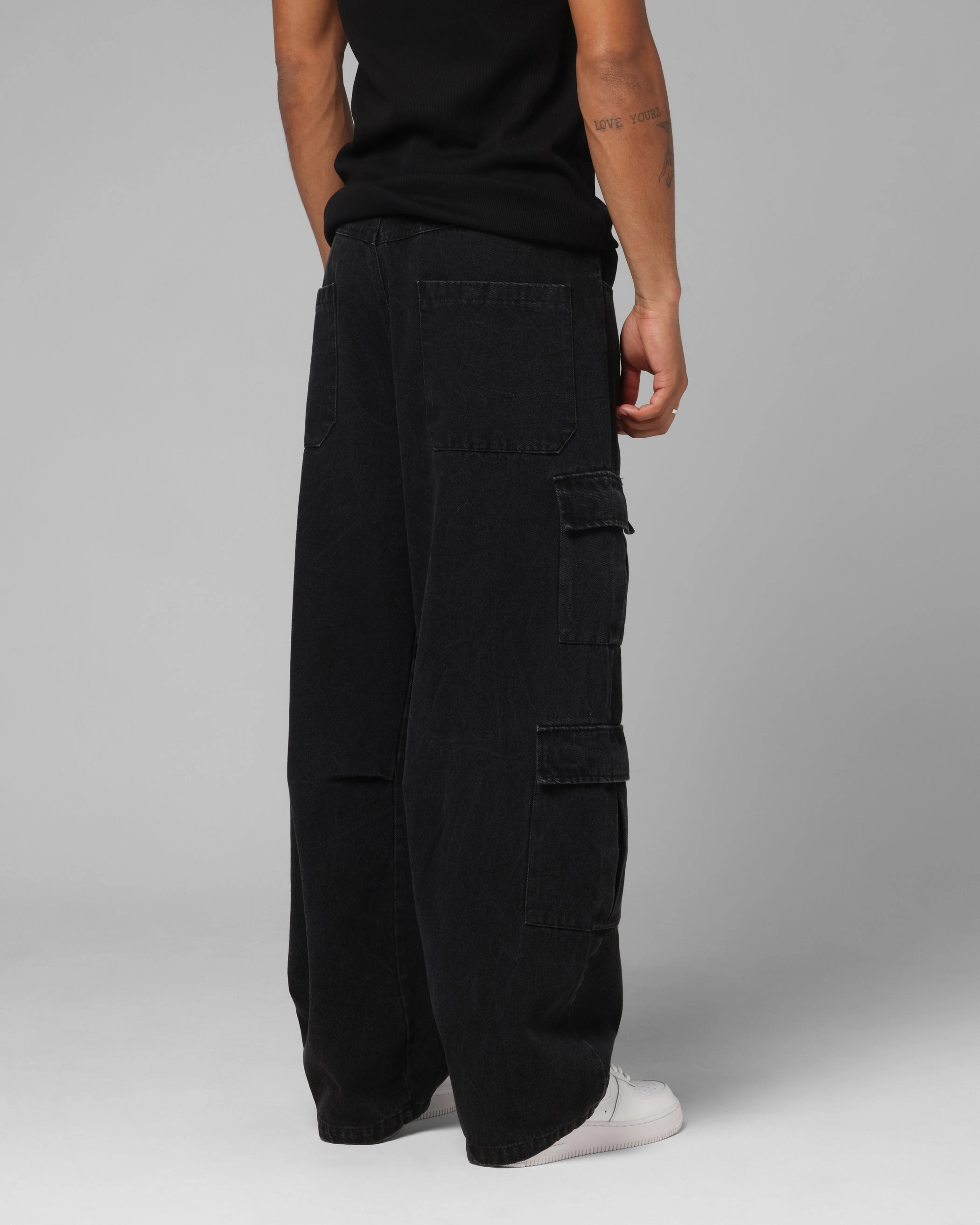 Smooth Finish Loiter F-16 Balloon Cargo Pants Black