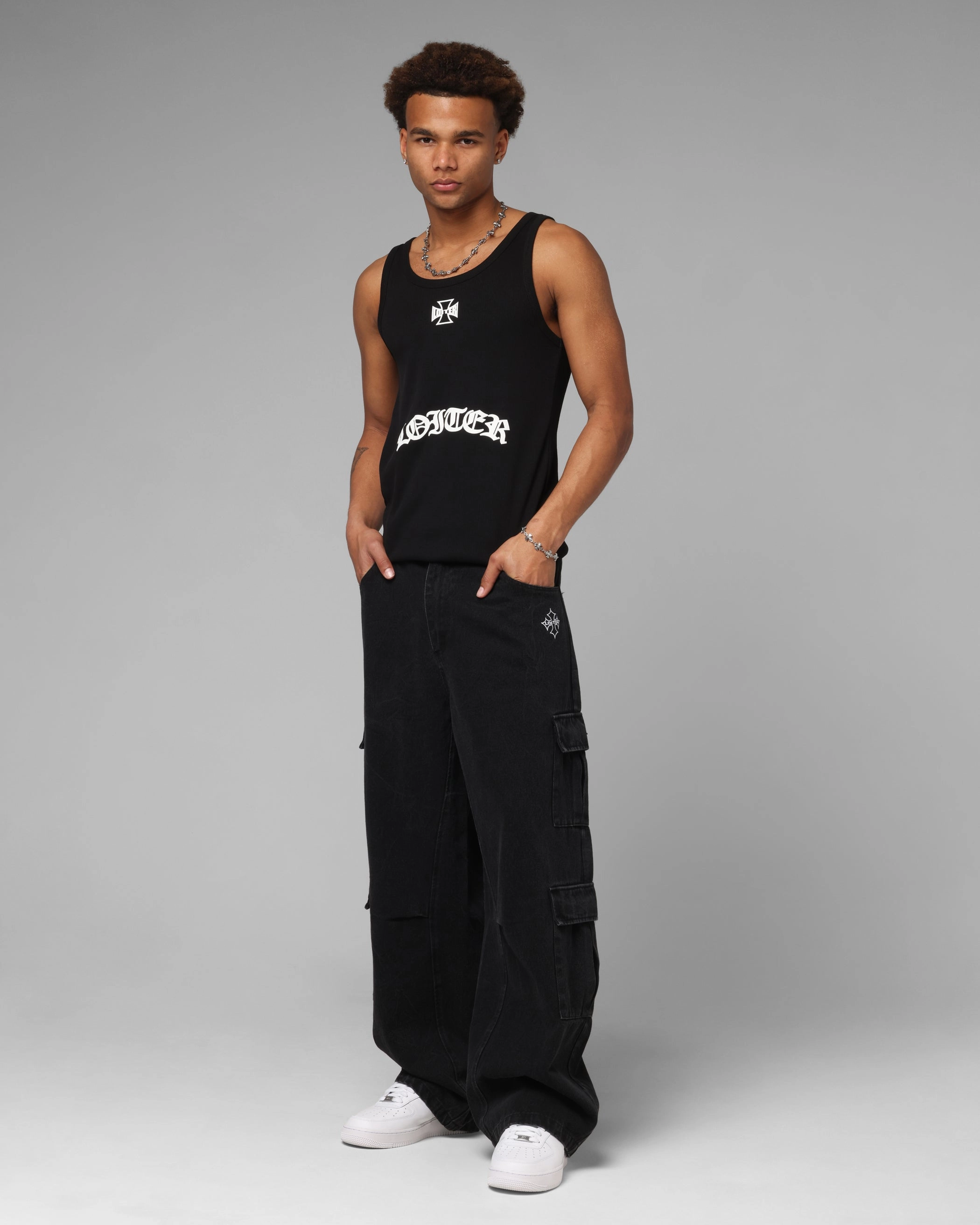 Loiter F-16 Balloon Cargo Pants Black Quick Access Zippers