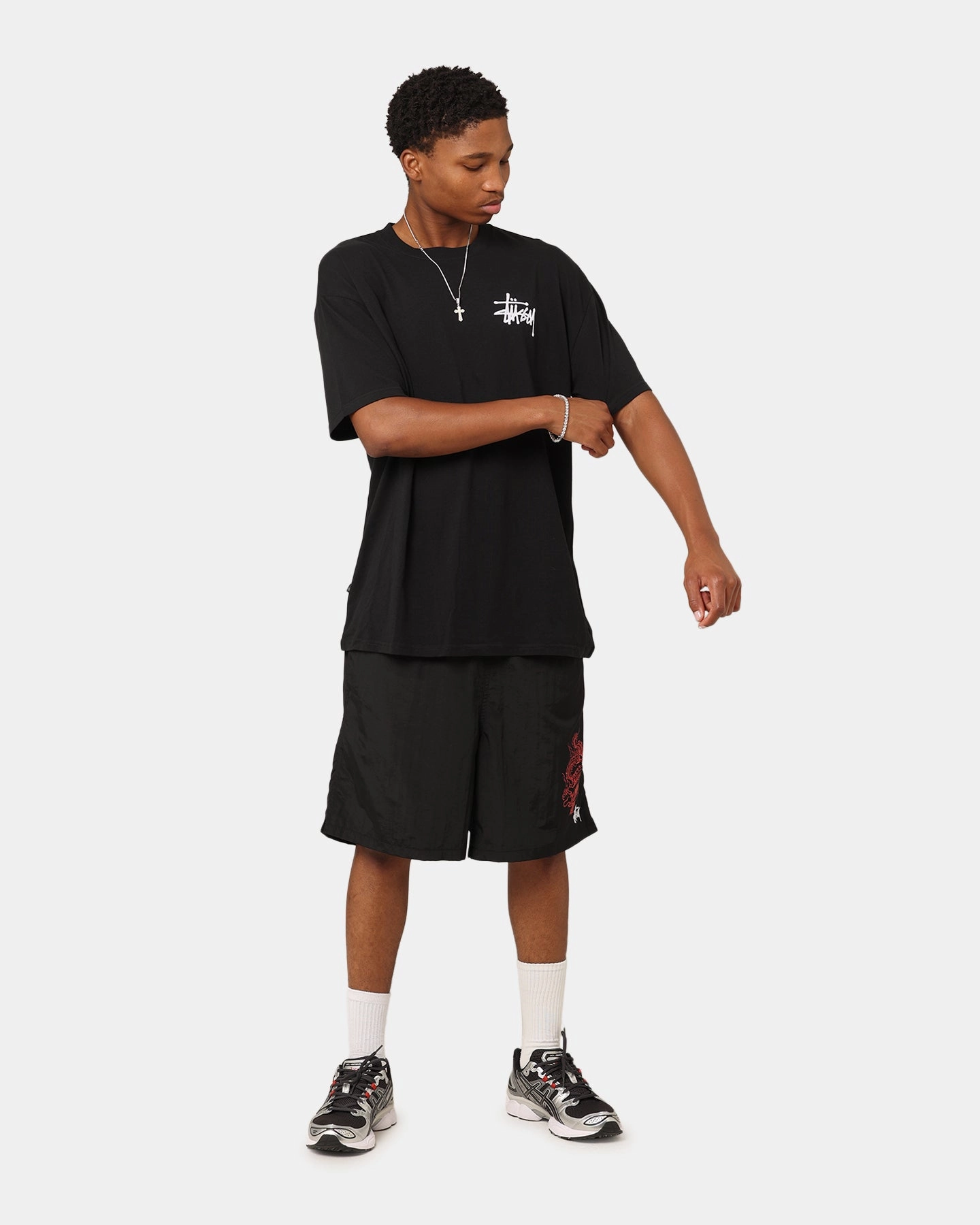 Active Ready St??ssy Dragon Nylon Shorts Black