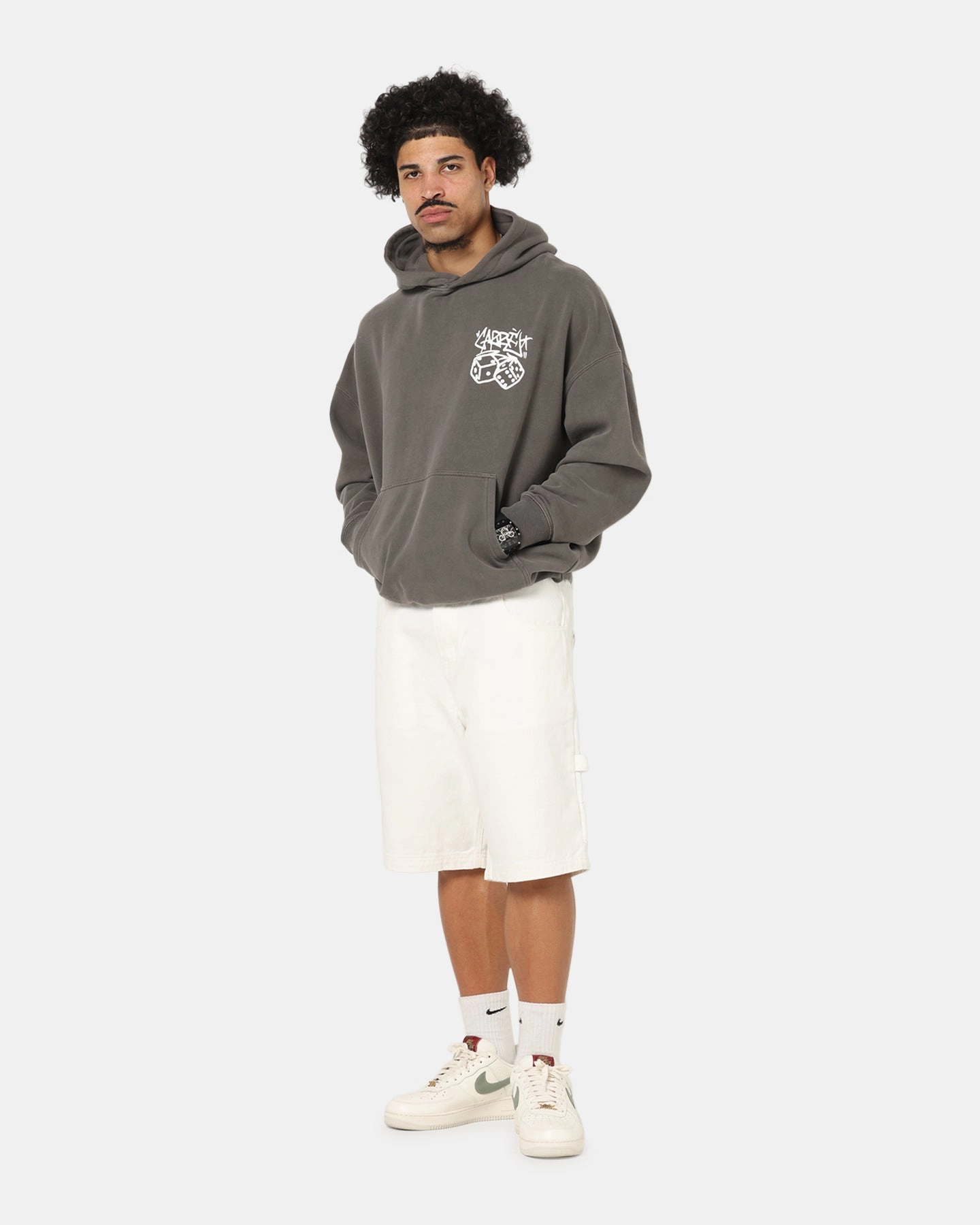 Persist Carre Rolling Worldwide Hoodie Washed Charcoal