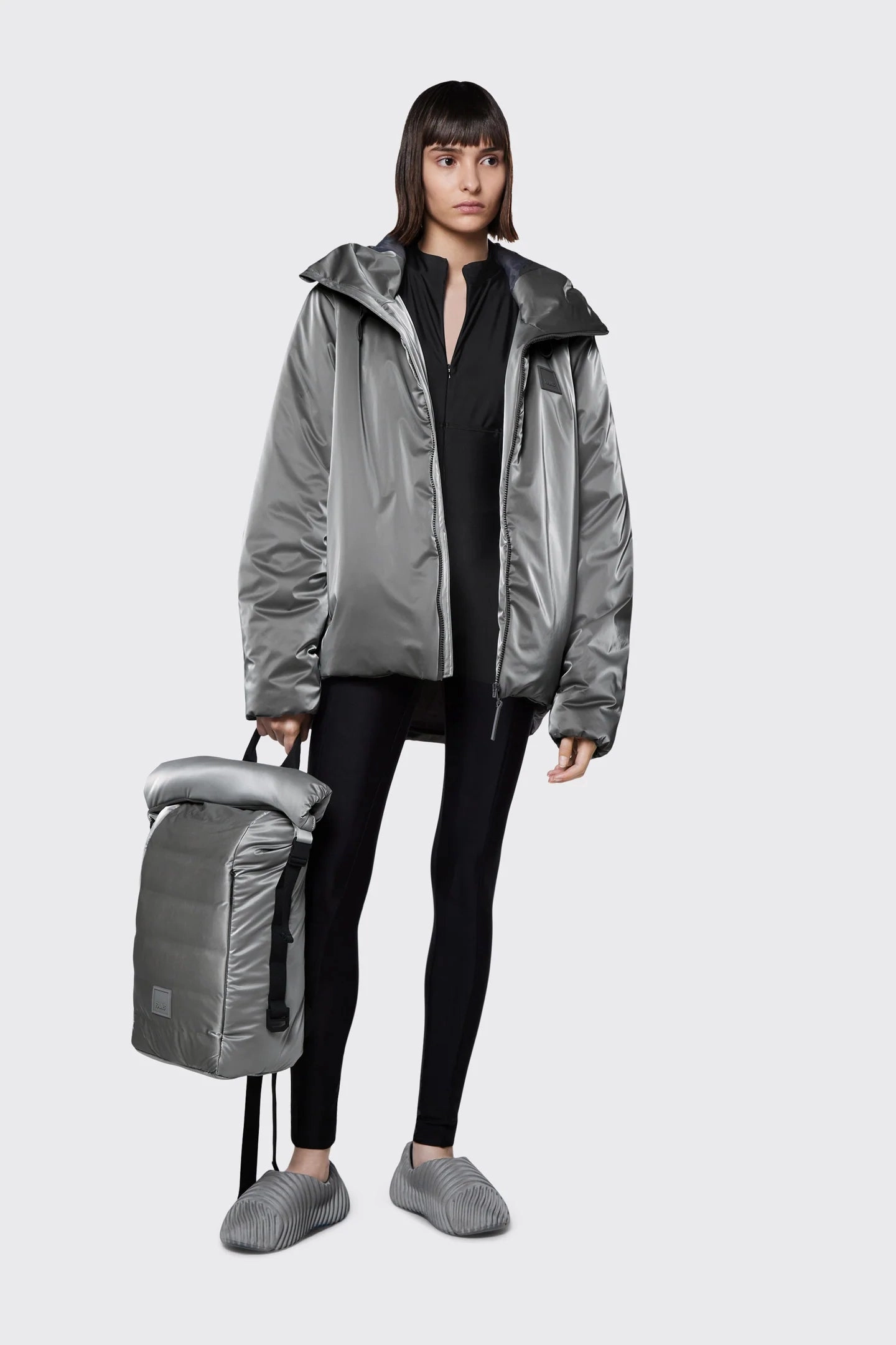 RAINS Loop Jacket 'Steel' Green Material Stretchable Fabric