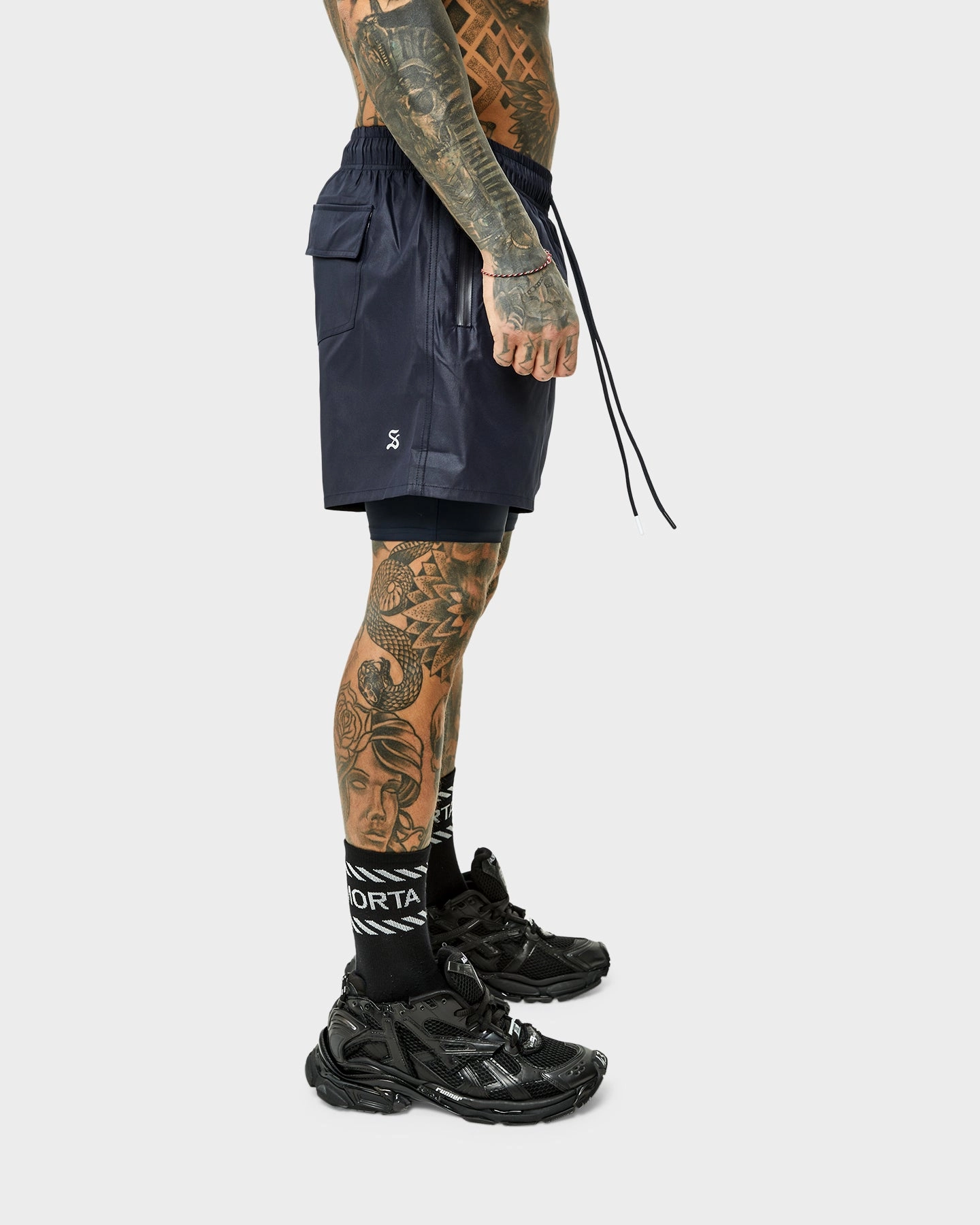 Saint Morta Icarus Athletic Shorts Navy Smooth Flatlock Seams