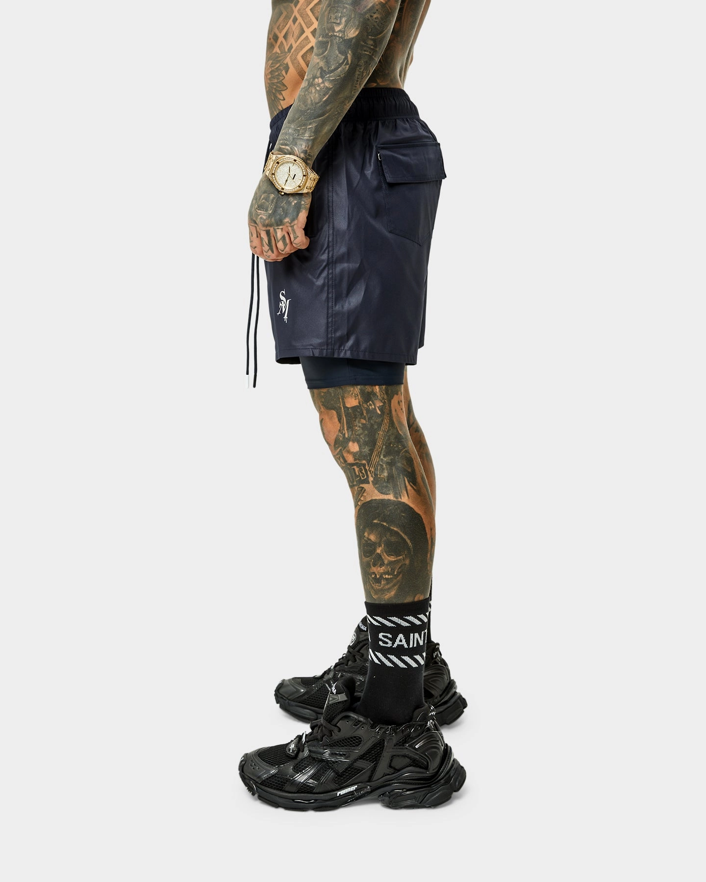 Saint Morta Icarus Athletic Shorts Navy Relaxed Design present for her