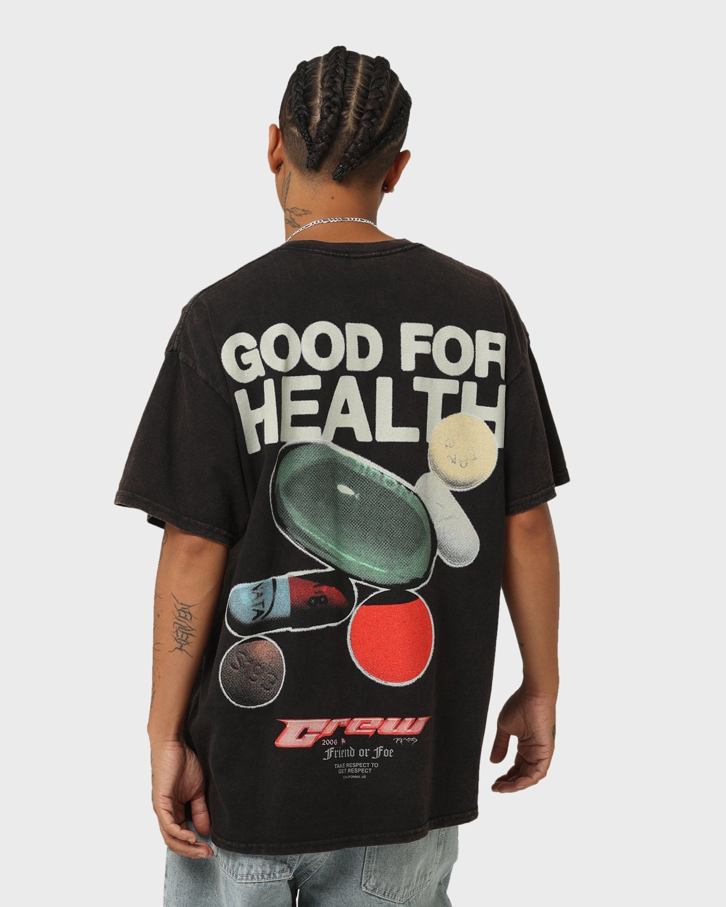 Goat Crew Good 4 Health Vintage T-Shirt Black Wash Comfy and Versatile