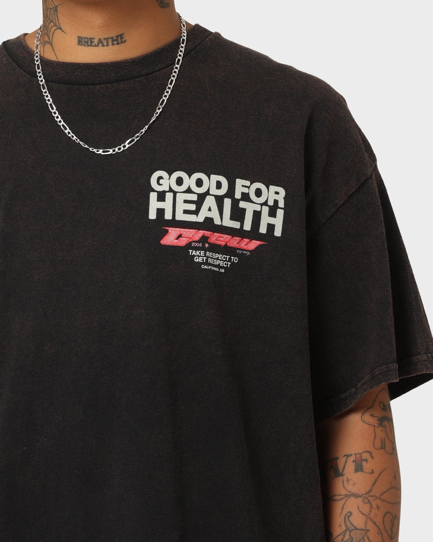 Trendy Vibe Goat Crew Good 4 Health Vintage T-Shirt Black Wash