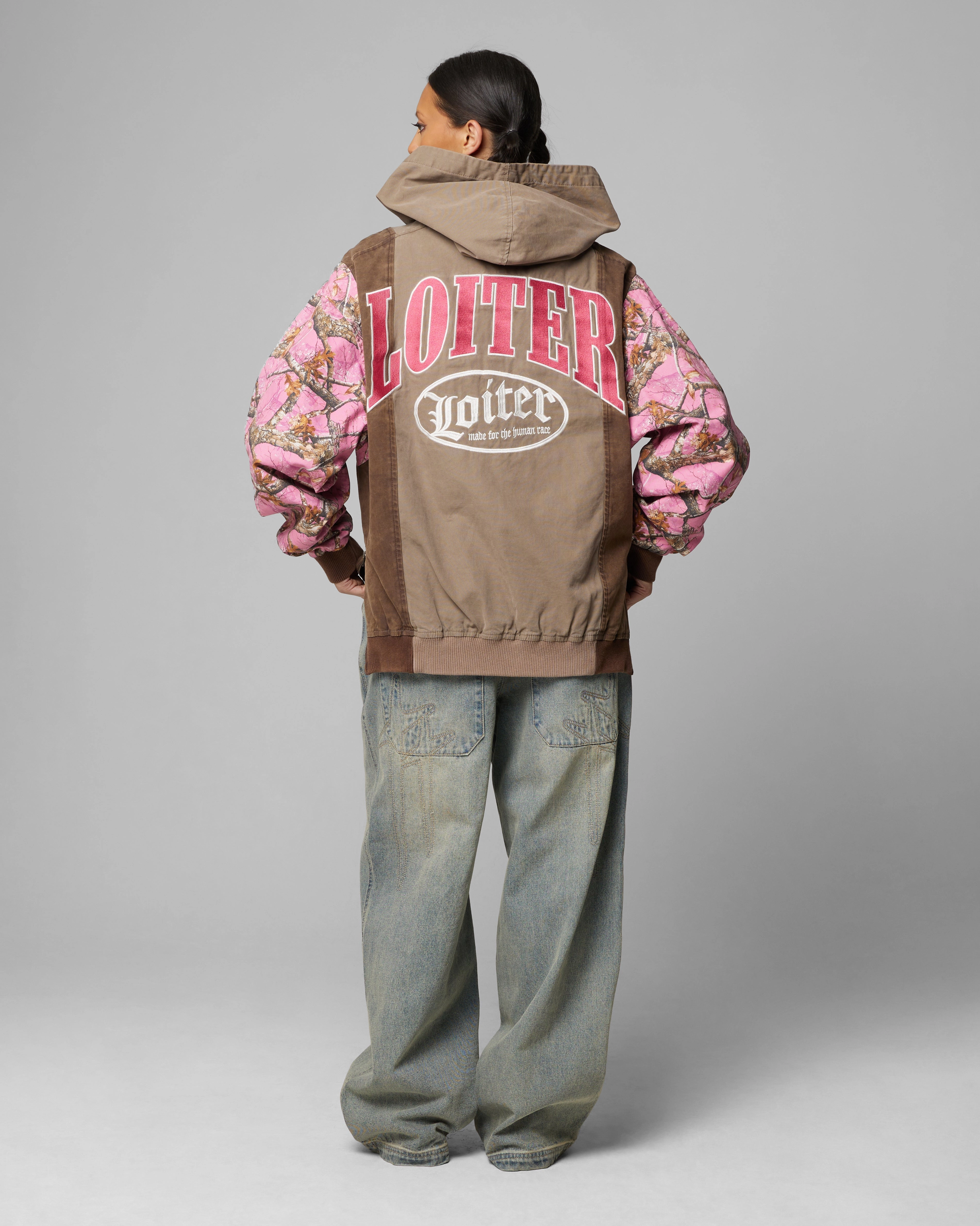 Legacy Urban Wear Loiter Splinter Hoodie Pink Camo
