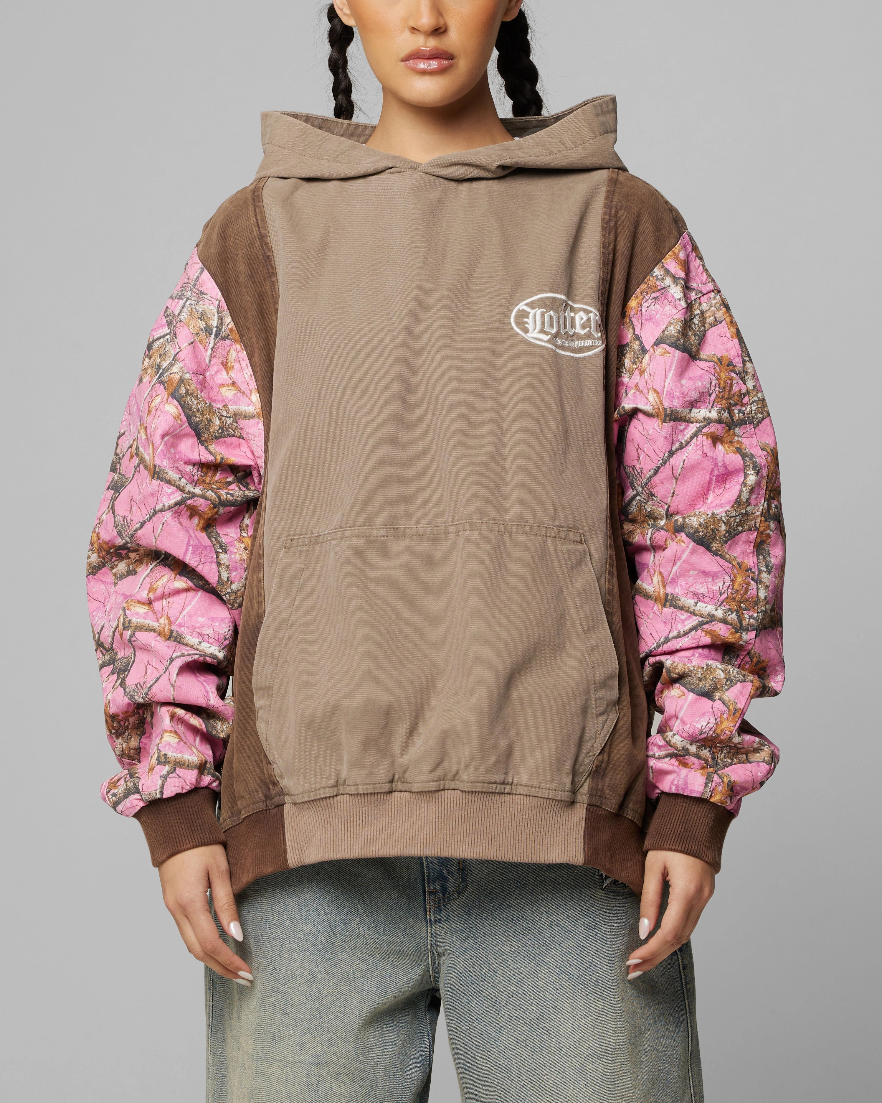 Hook and loop fasteners Loiter Splinter Hoodie Pink Camo