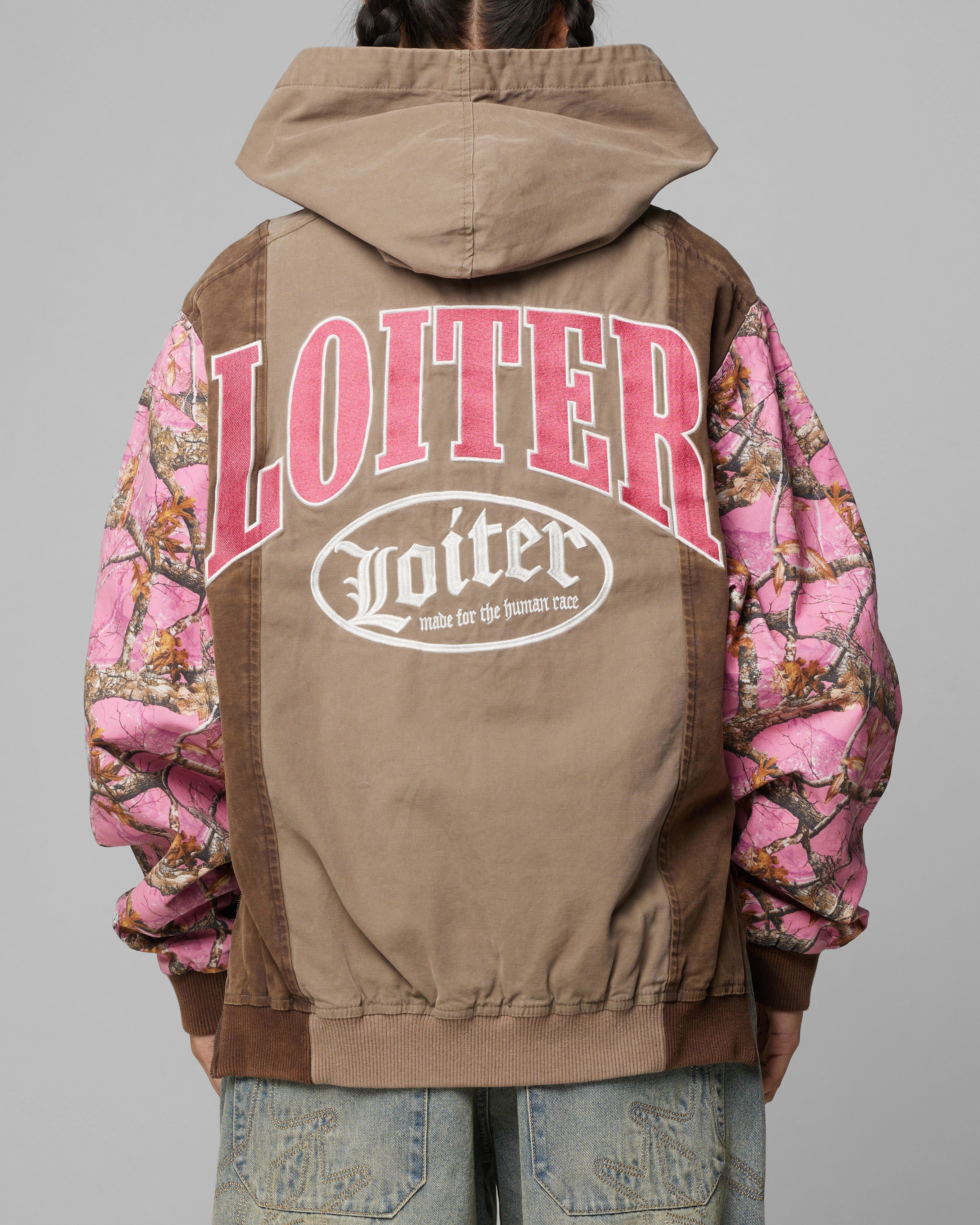 Loiter Splinter Hoodie Pink Camo Convertible Sleeve Options challenge