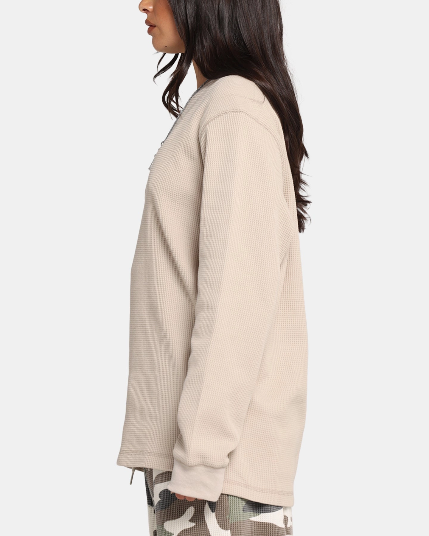 XXIII Thermal Long Sleeve T-Shirt Sand Comfy Vibes Comfortable and Chic