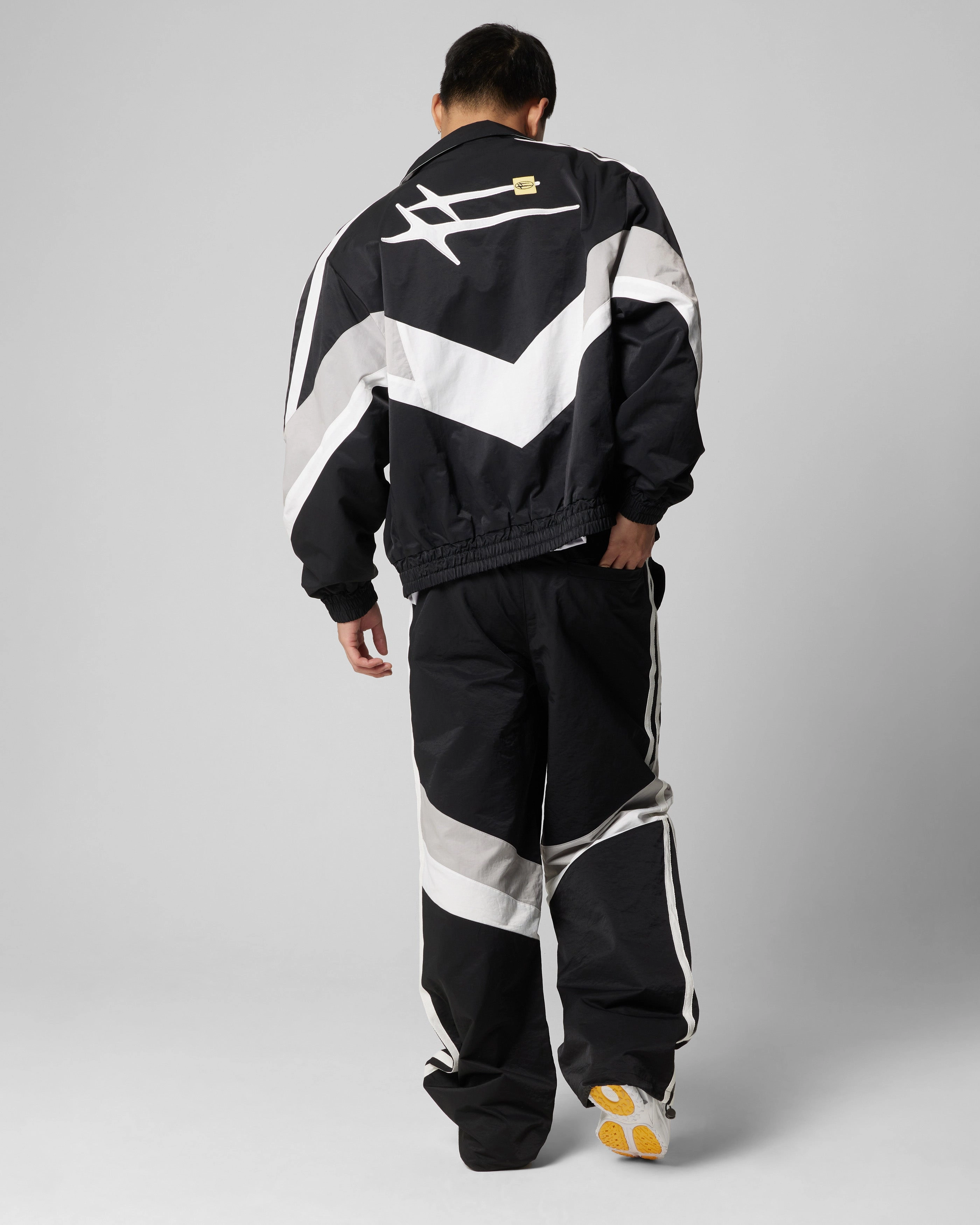 Moisture Wicking Liner Loiter Hybrid Track Jacket Black/Grey