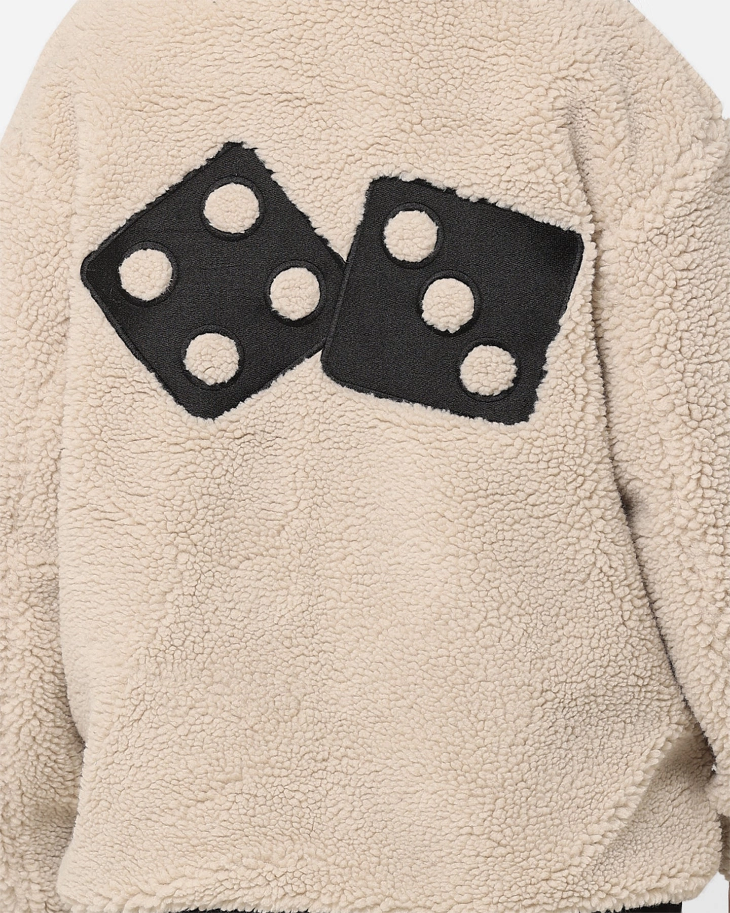 Stussy Women's Dice Sherpa Jacket Winter White Classic Jacket Loungewear