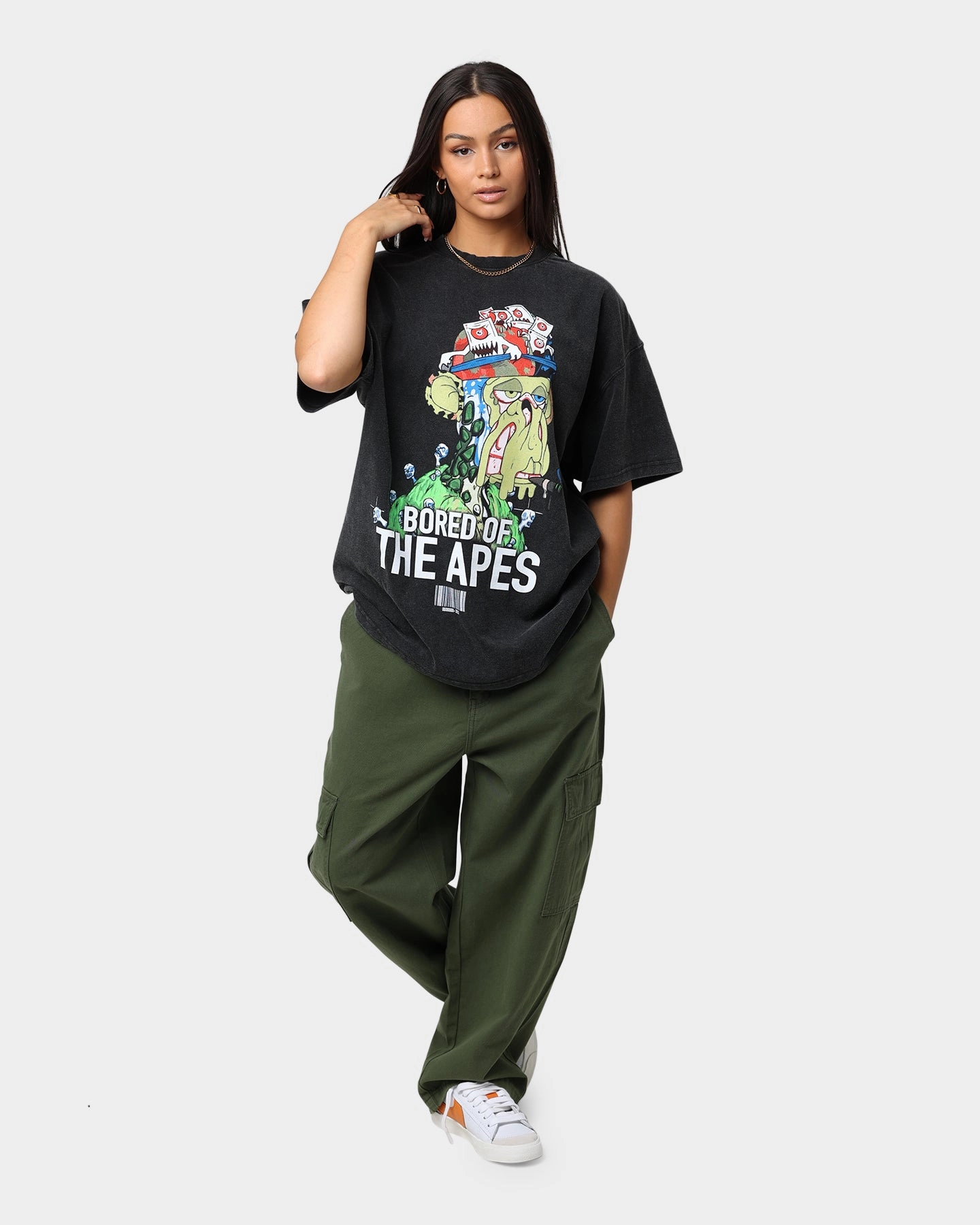 Culture Kings x Champ Medici "Bored Of The Apes" Mutant Ape #23446 V1 Vintage T-Shirt Vintage Black Active Outfit Simple Comfort Look