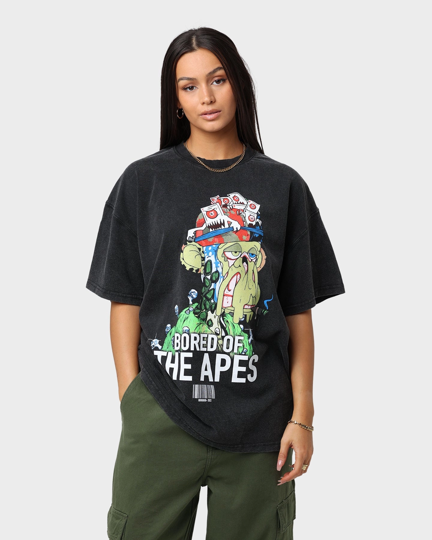 Relax Outfit Culture Kings x Champ Medici "Bored Of The Apes" Mutant Ape #23446 V1 Vintage T-Shirt Vintage Black