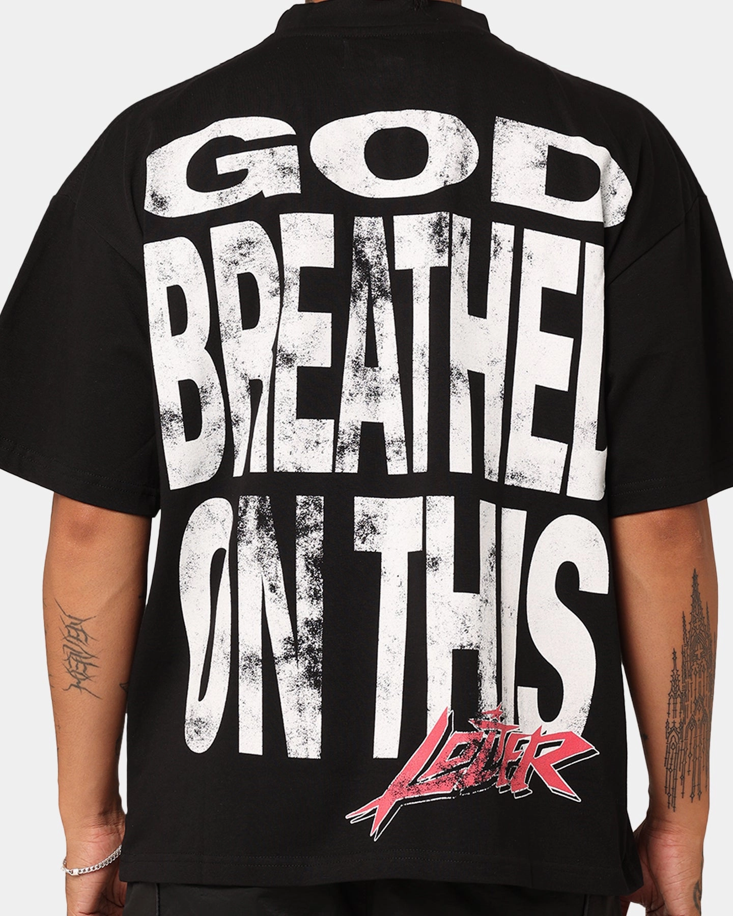 Timeless Look Wear Active Wear Loiter Dove Vintage T-Shirt Black