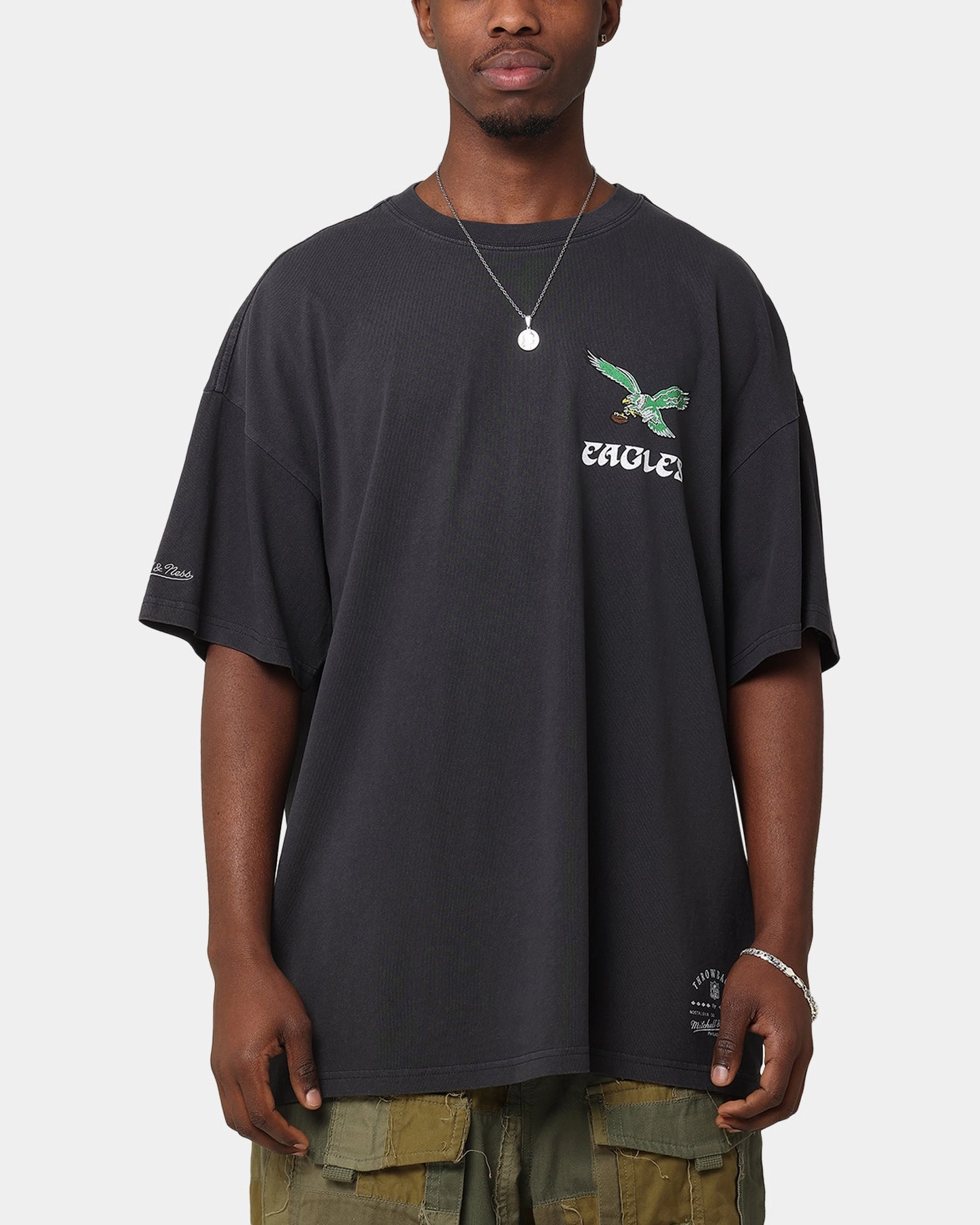 Mitchell & Ness Philadelphia Eagles 'Alter Ego' Flames T-Shirt Faded Black Basic Wear