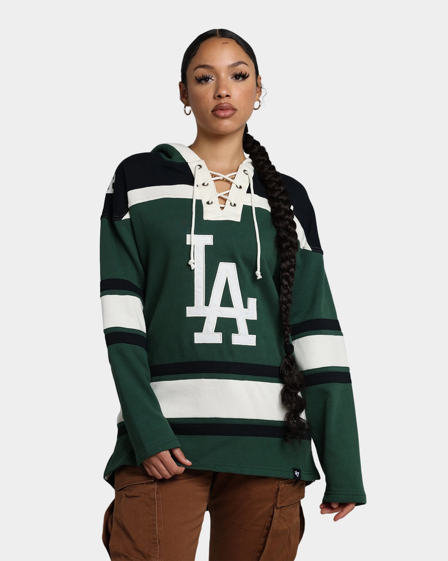 professional 47 Brand Los Angeles Dodgers Superior Lacer Hoodie Dark Green