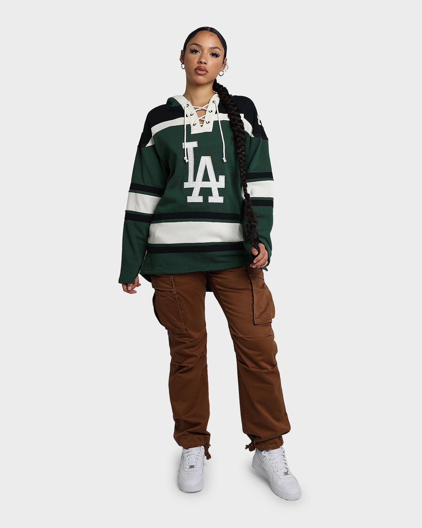family gathering Survive 47 Brand Los Angeles Dodgers Superior Lacer Hoodie Dark Green