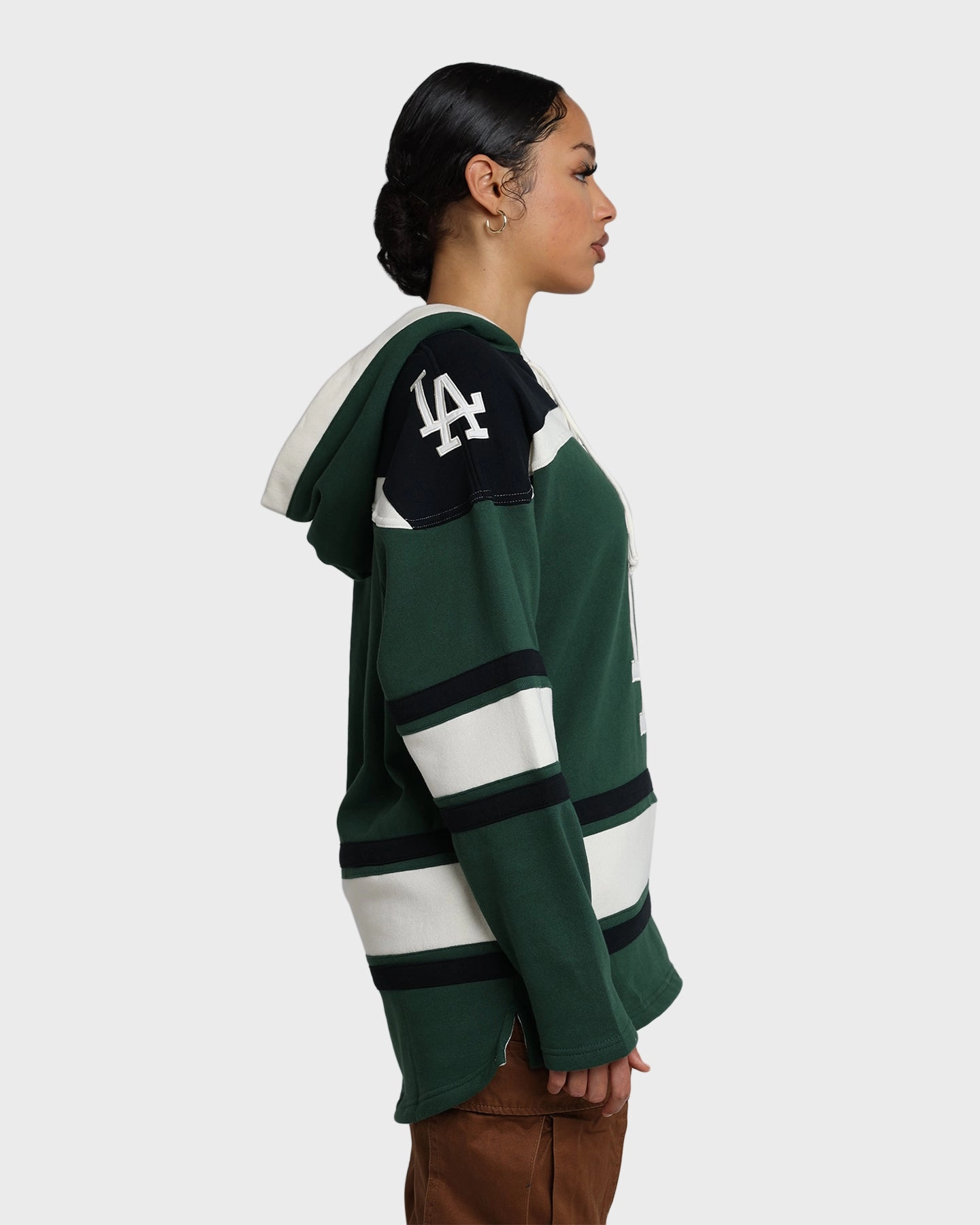 windproof Weather Ease 47 Brand Los Angeles Dodgers Superior Lacer Hoodie Dark Green