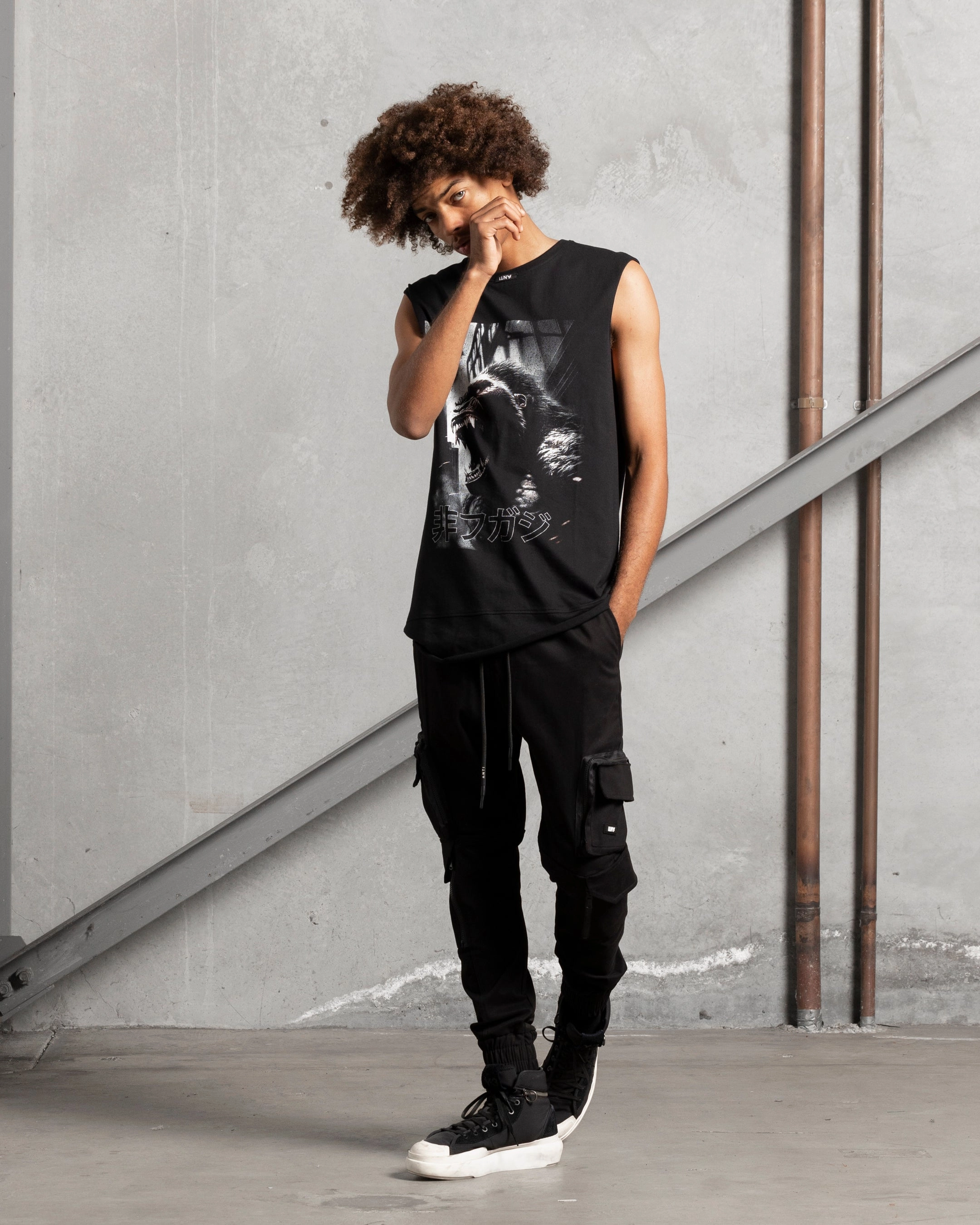 comfortable option Minimalist Comfort The Anti Order Killa Gorilla Panelled Singlet Black