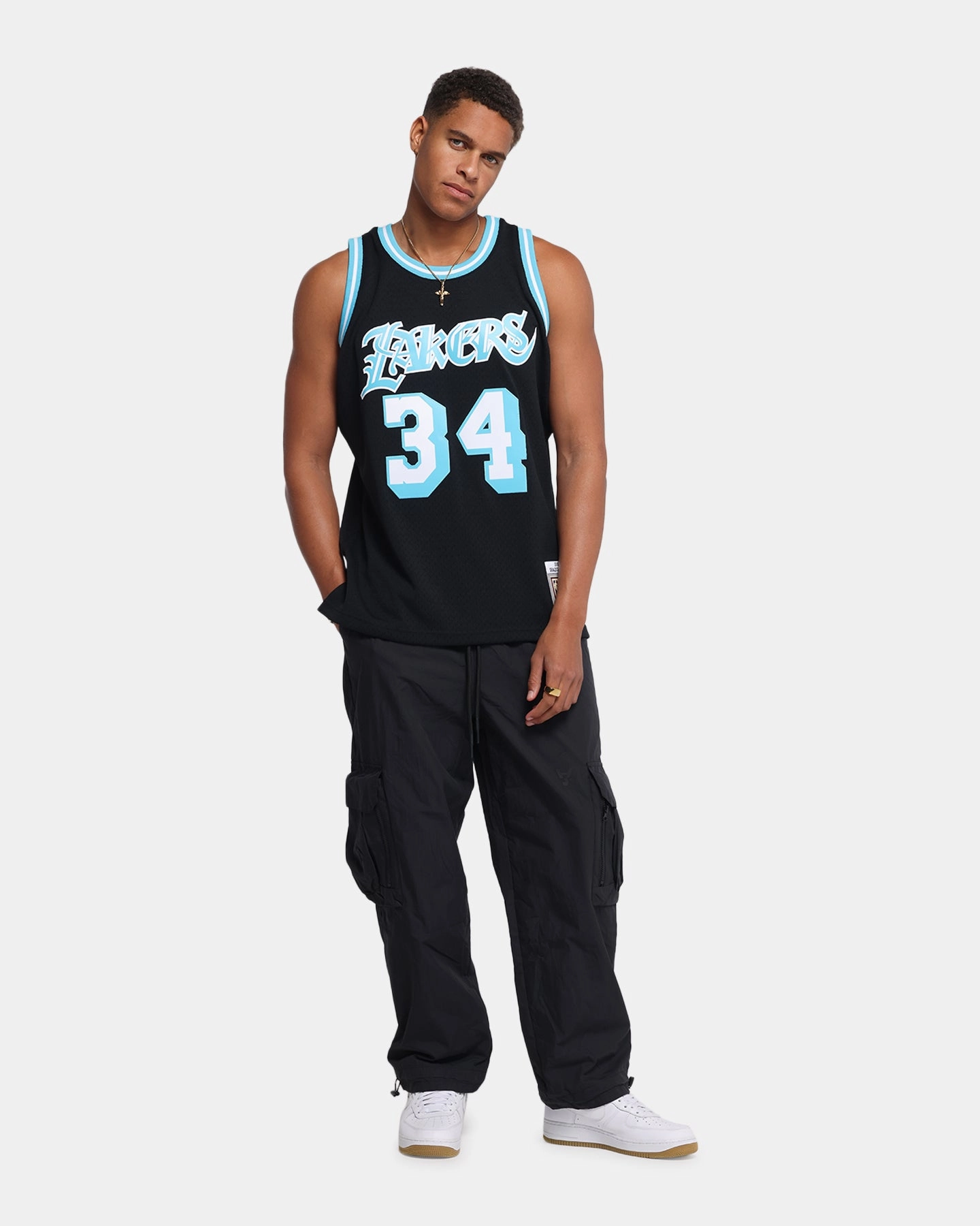Mitchell & Ness Los Angeles Lakers Shaquille O'Neal Legends Jersey Black/Blue Fade Resistant Finish