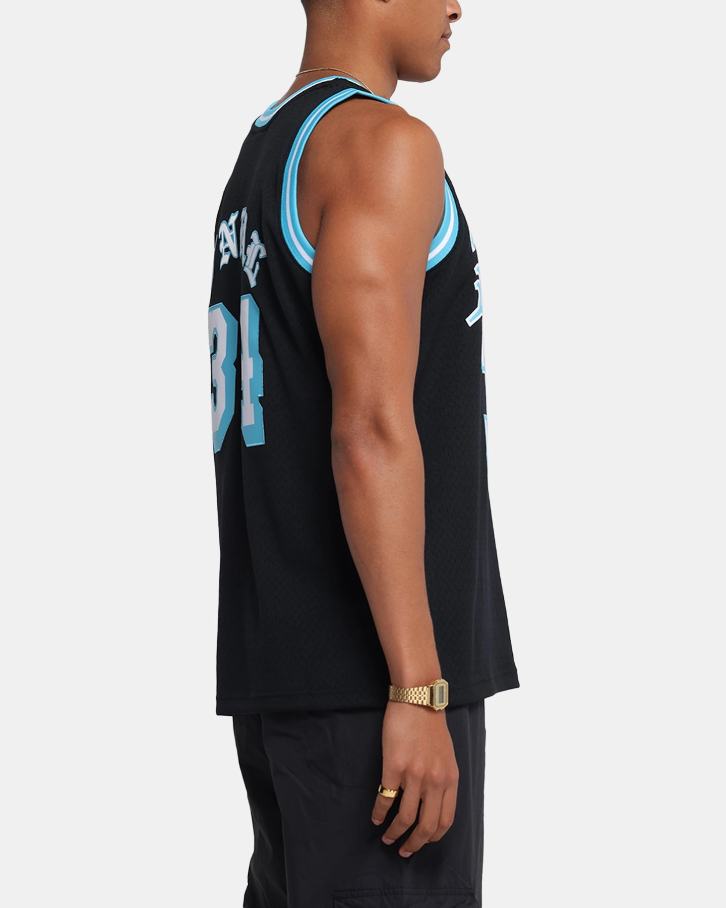 Mitchell & Ness Los Angeles Lakers Shaquille O'Neal Legends Jersey Black/Blue Sweat Wicking Ribbing