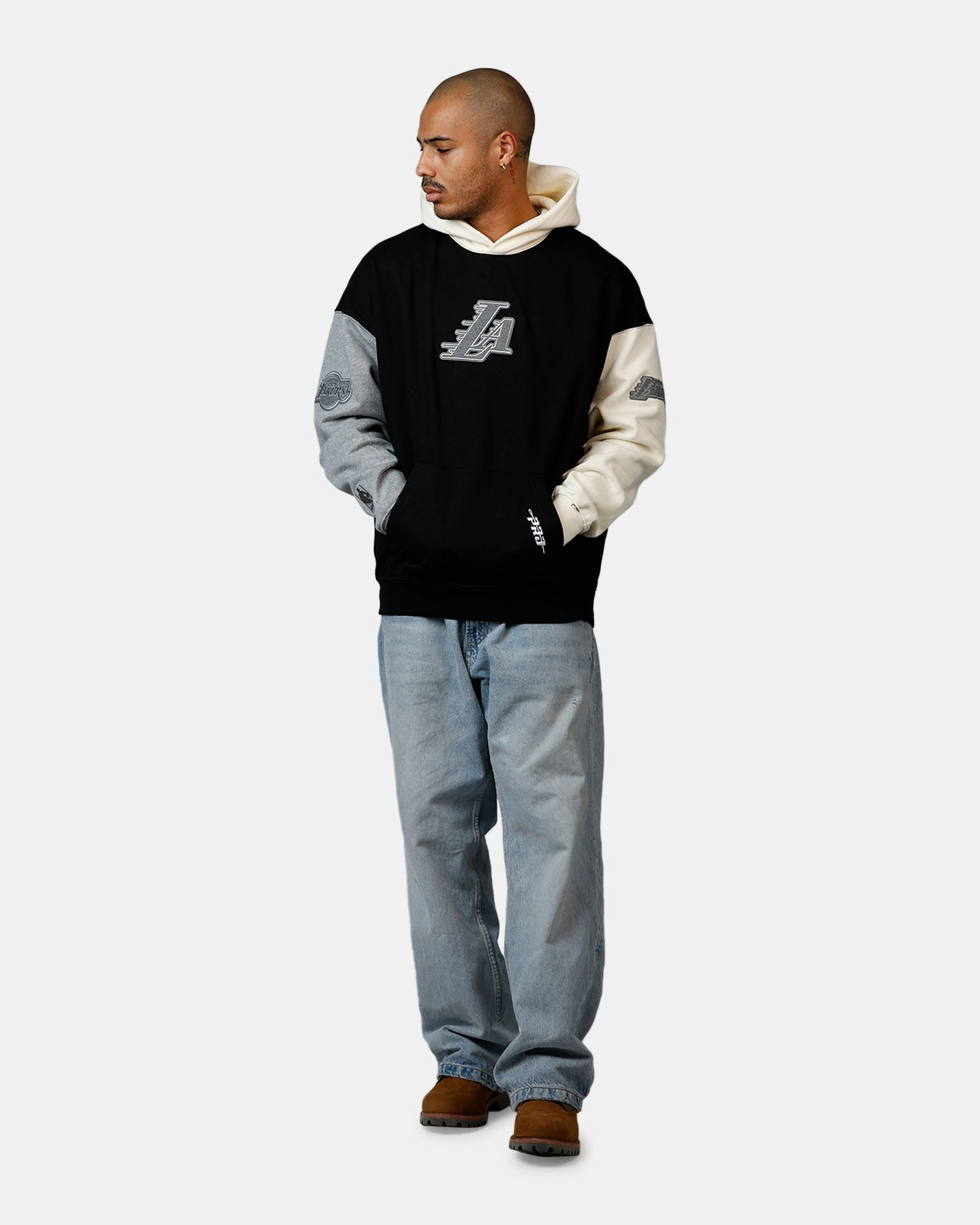 suitable for promotional activities suitable for rainy days Pro Standard Los Angeles Lakers Reverse French Terry Hoodie Black/Grey