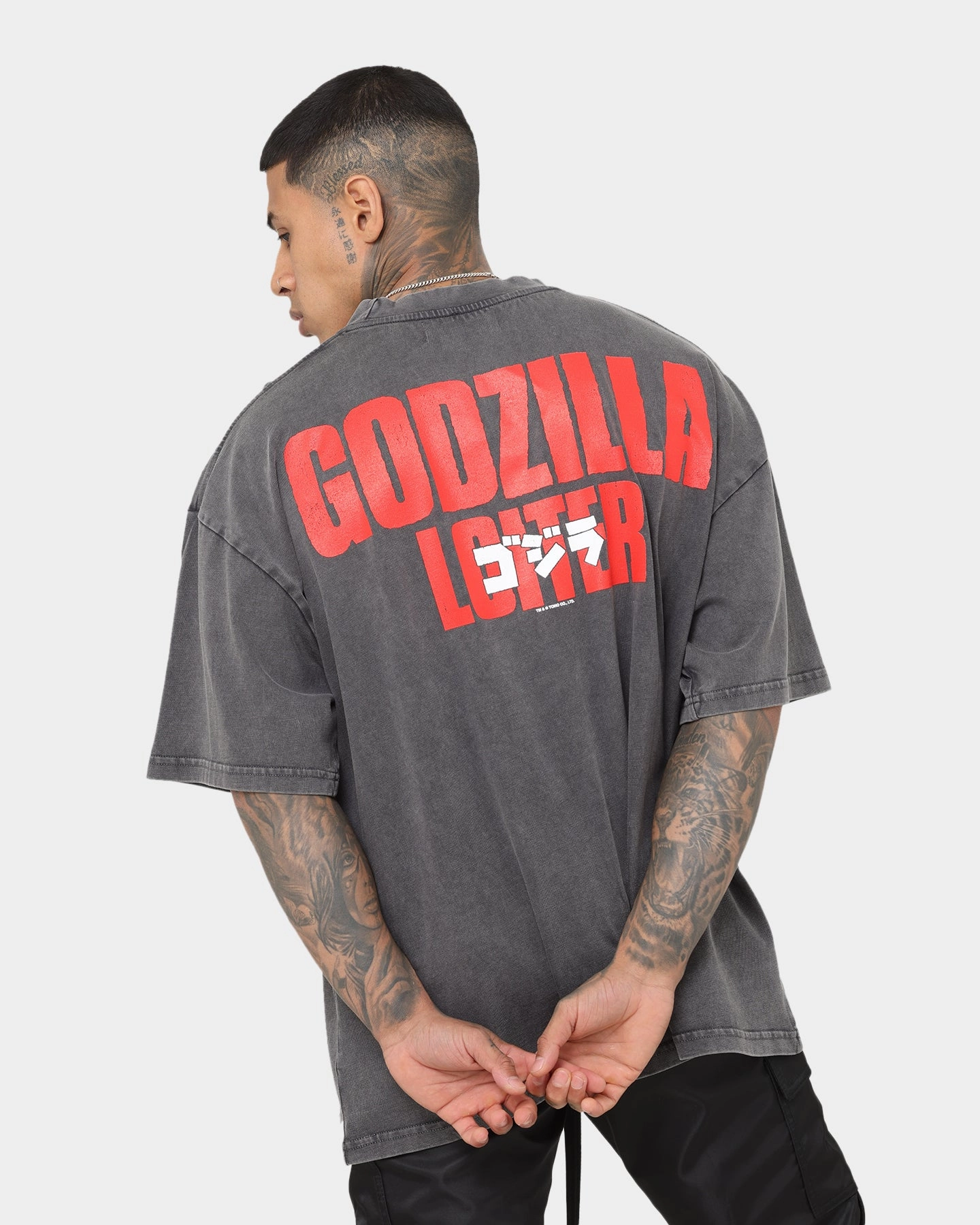 Loiter X Godzilla Godzilla Vintage T-Shirt Charcoal BiodegradableMaterial