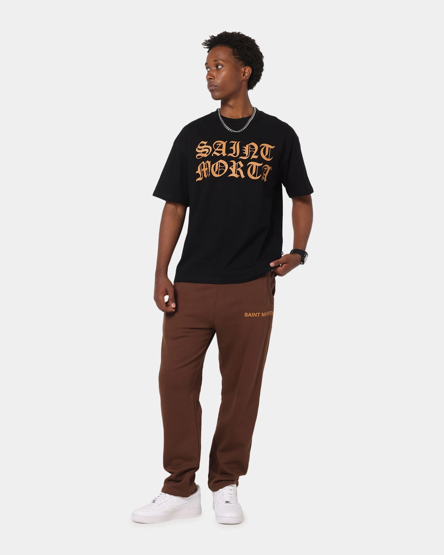 Saint Morta Sacred Script T-Shirt Black No Fade Technology Comfy Wear
