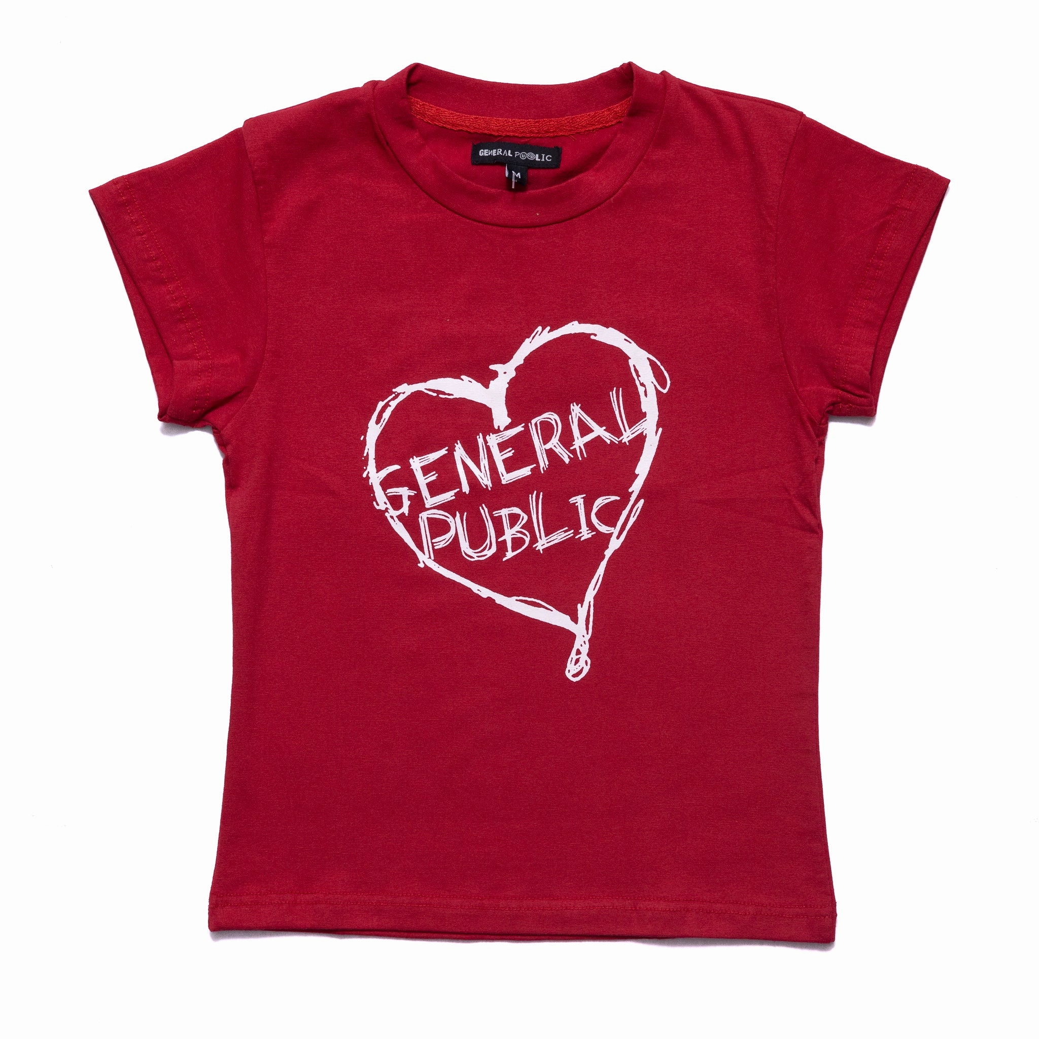 General Public Heart Scribble Tee 'Red' Elderly clothing Easy-to-Style Top