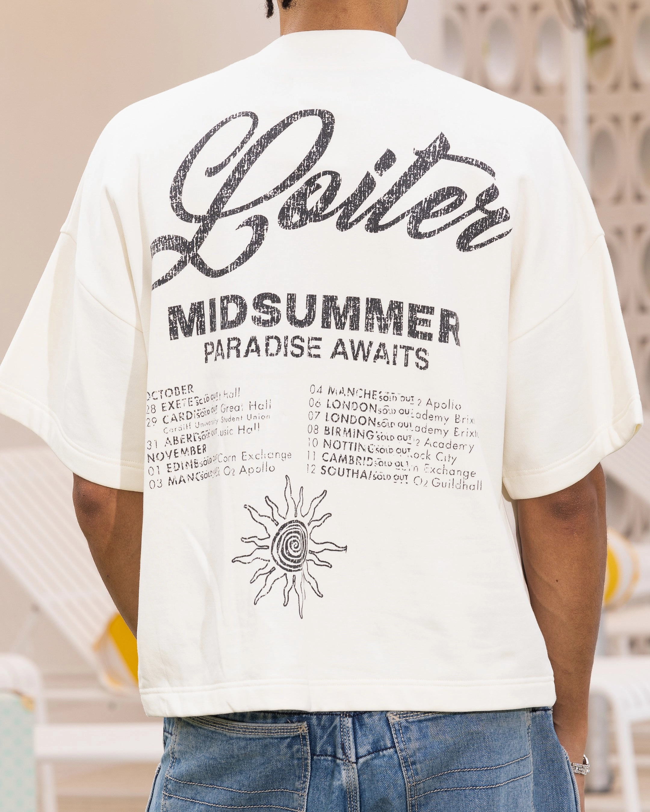 FadeResistant Coating Loiter Palm Spring Box T-Shirt Off White