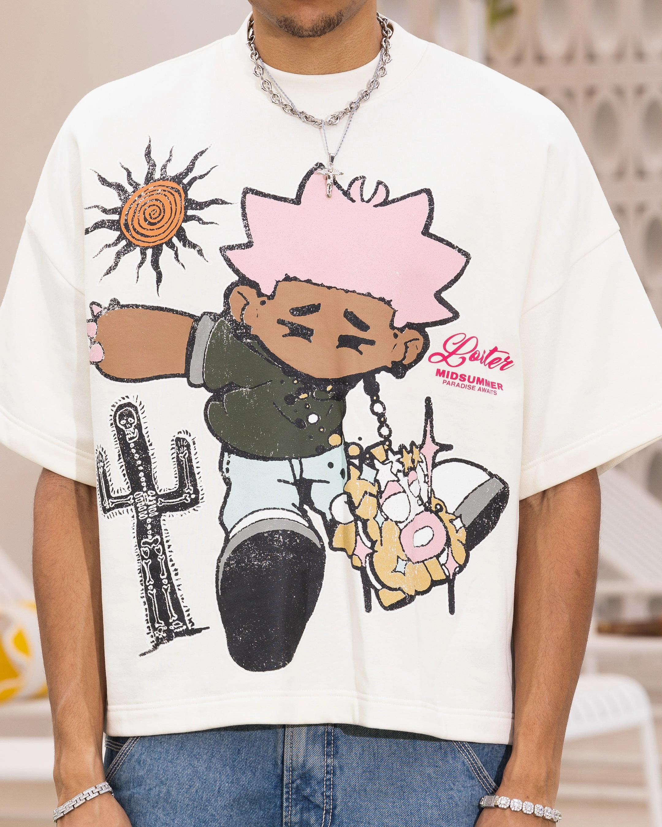 Loiter Palm Spring Box T-Shirt Off White Airflow Ventilation System