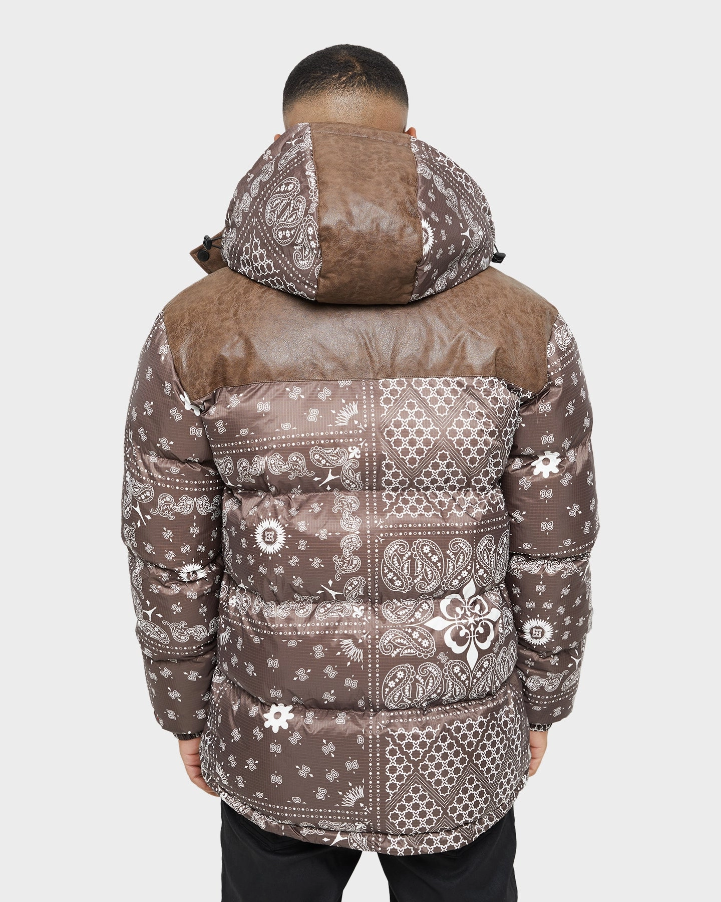 Project Carre Bandana Ultra Roadman Puffer Jacket Dark Brown