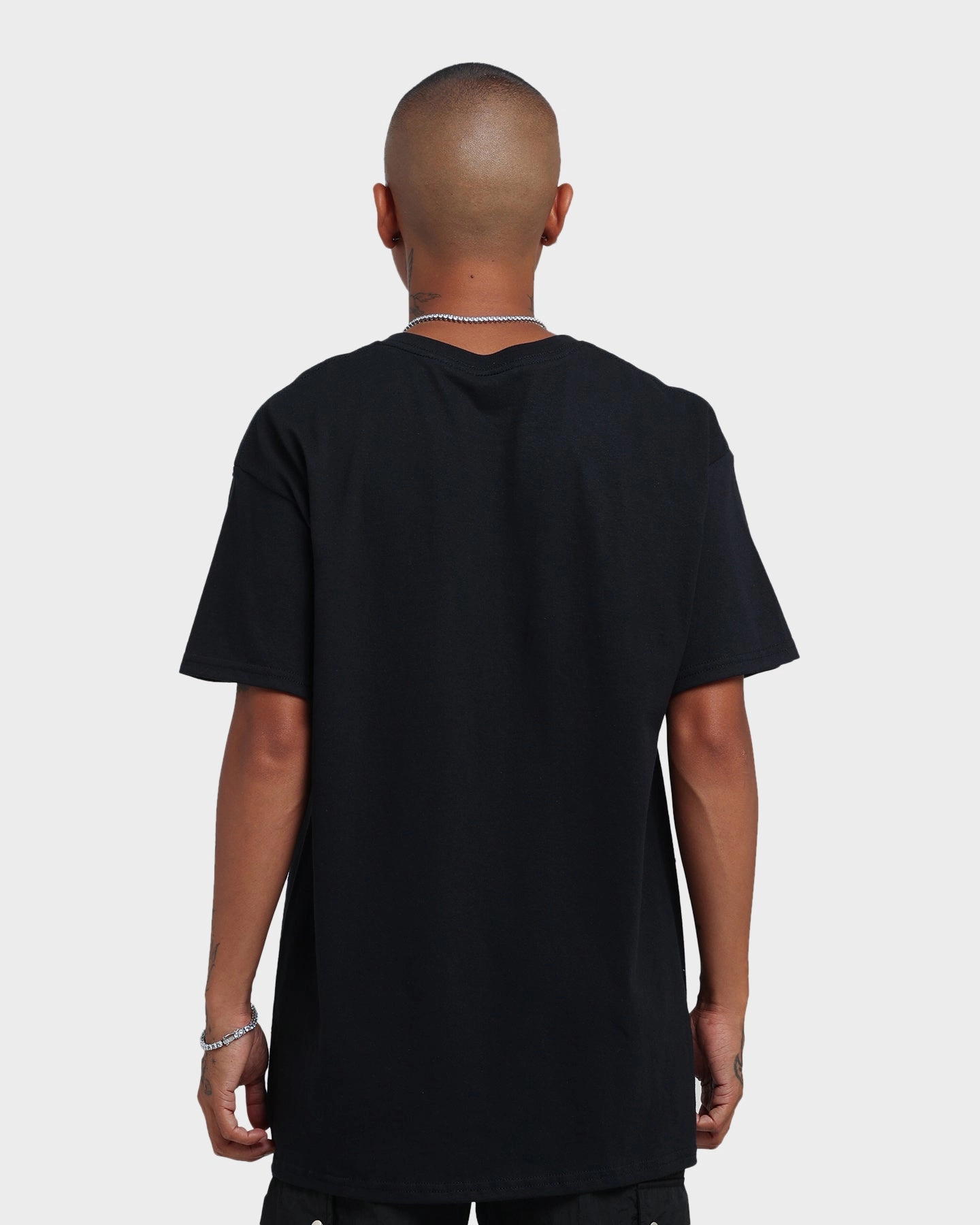 loose but not baggy Oeko Tex Certified Goat Crew Paper Chasers T-Shirt Black