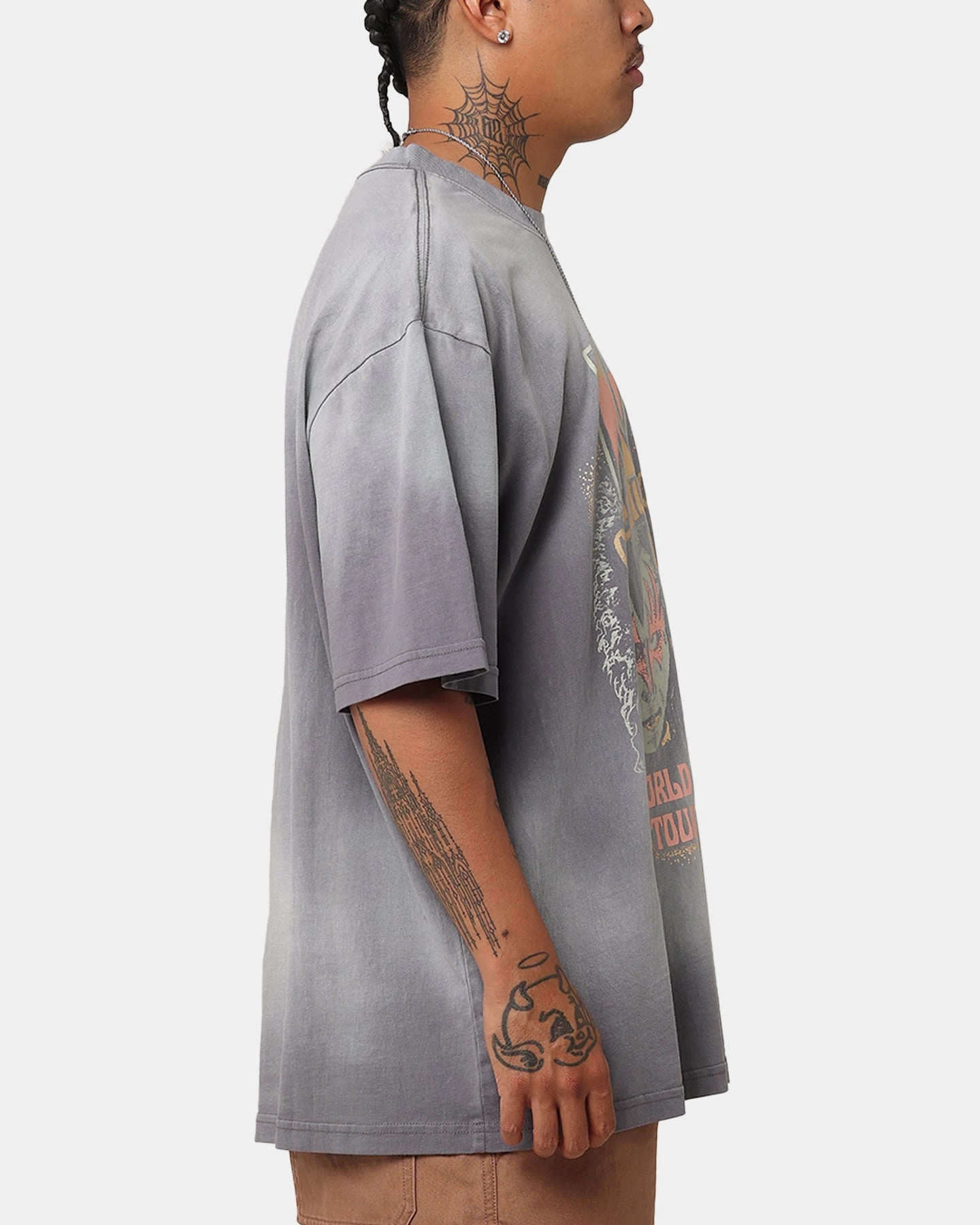 Kiss Creatures Of The Night T-Shirt Washed Grey sequined details Anti Pilling Surface