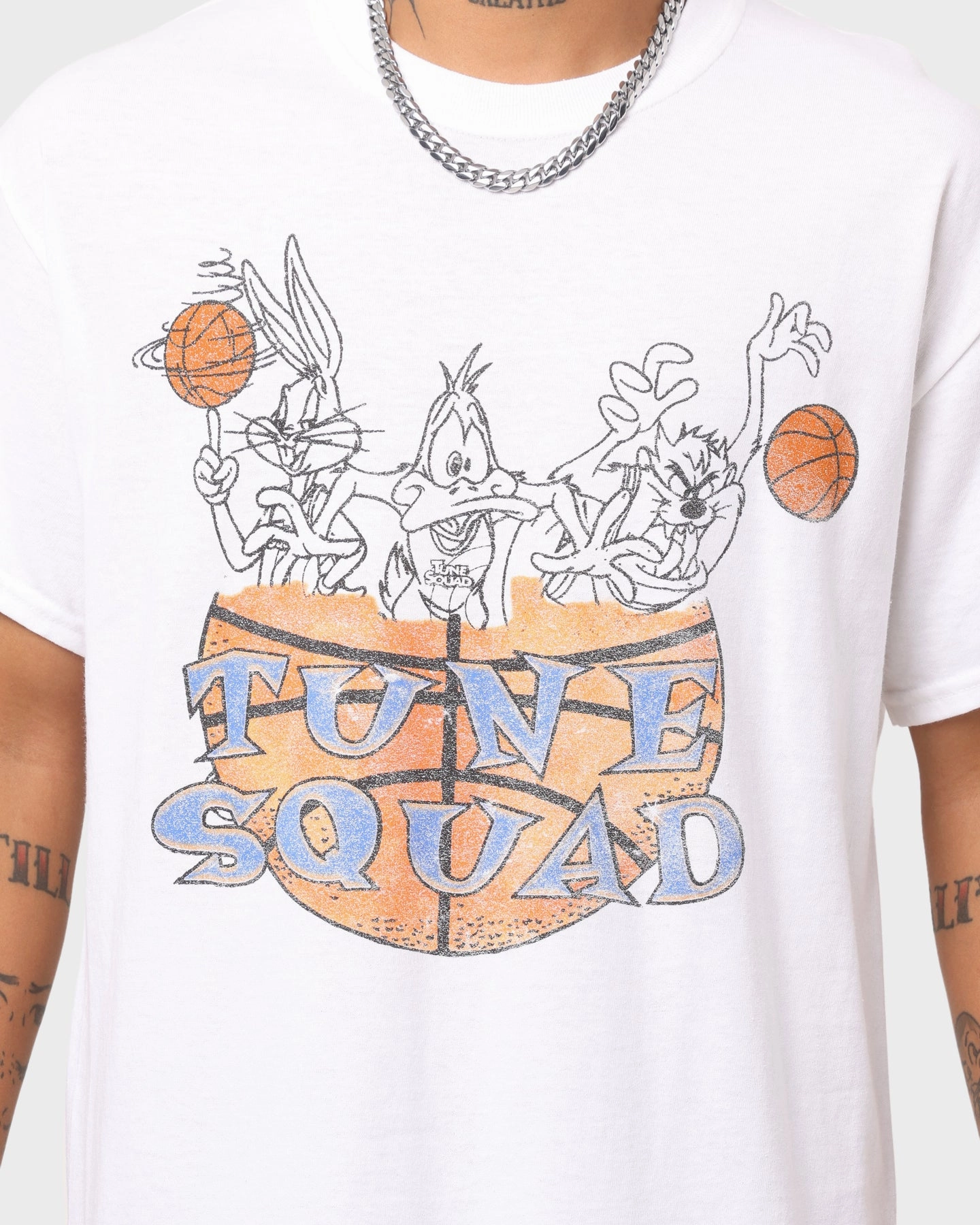 Space Jam Basketball T-Shirt White Non Iron Finish All-Purpose Wear