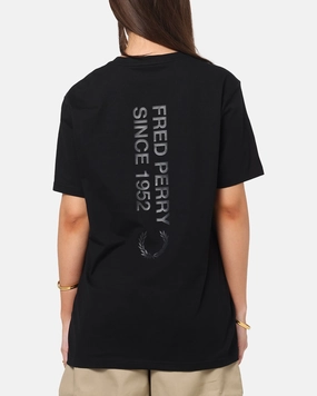 Seasonal Casual Streetwear Style Fred Perry Bold Branding T-Shirt Black